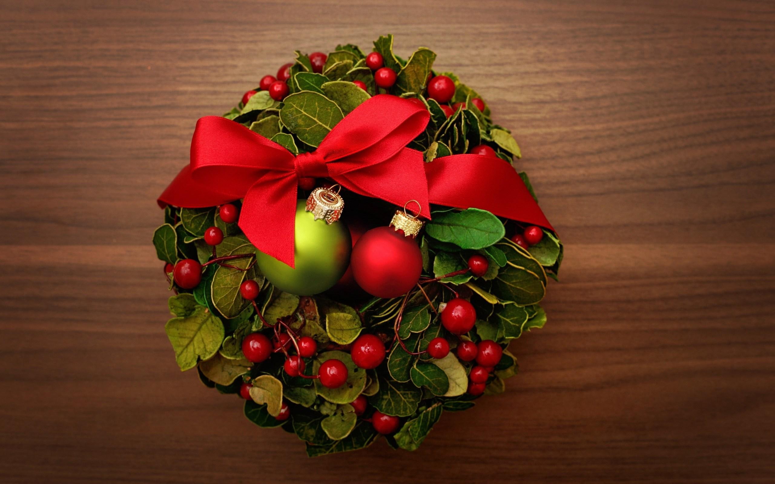 year, holiday, 2K, new, wreath, christmas, HD Wallpaper