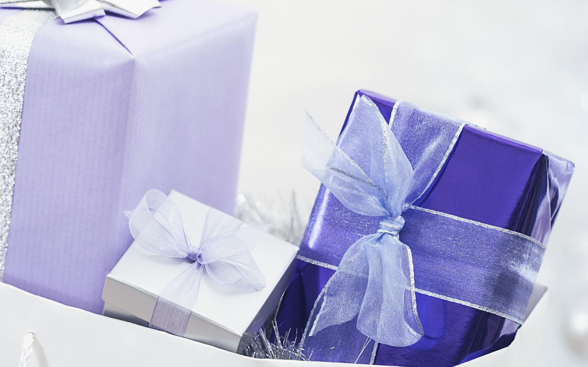 year, new year, lilac, new, bows, gifts, 1080P, christmas, white, HD Wallpaper