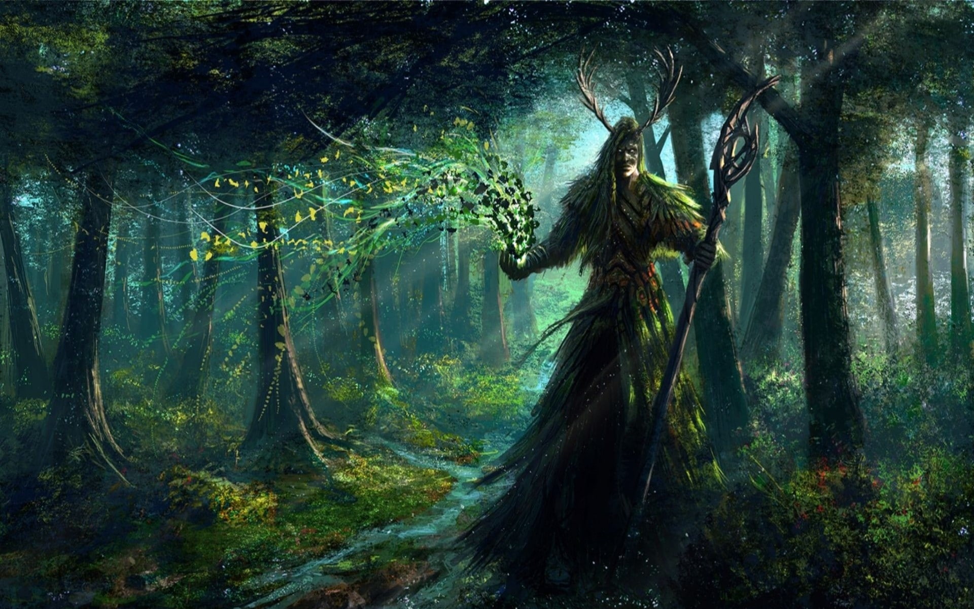 mystery, woodland, tree, tranquility, adult, hairstyle, Fantasy, fear, spooky, plant, nature, Abstract, Fairy, arms raised, forest, outdoors, Druid, trunk, HD Wallpaper