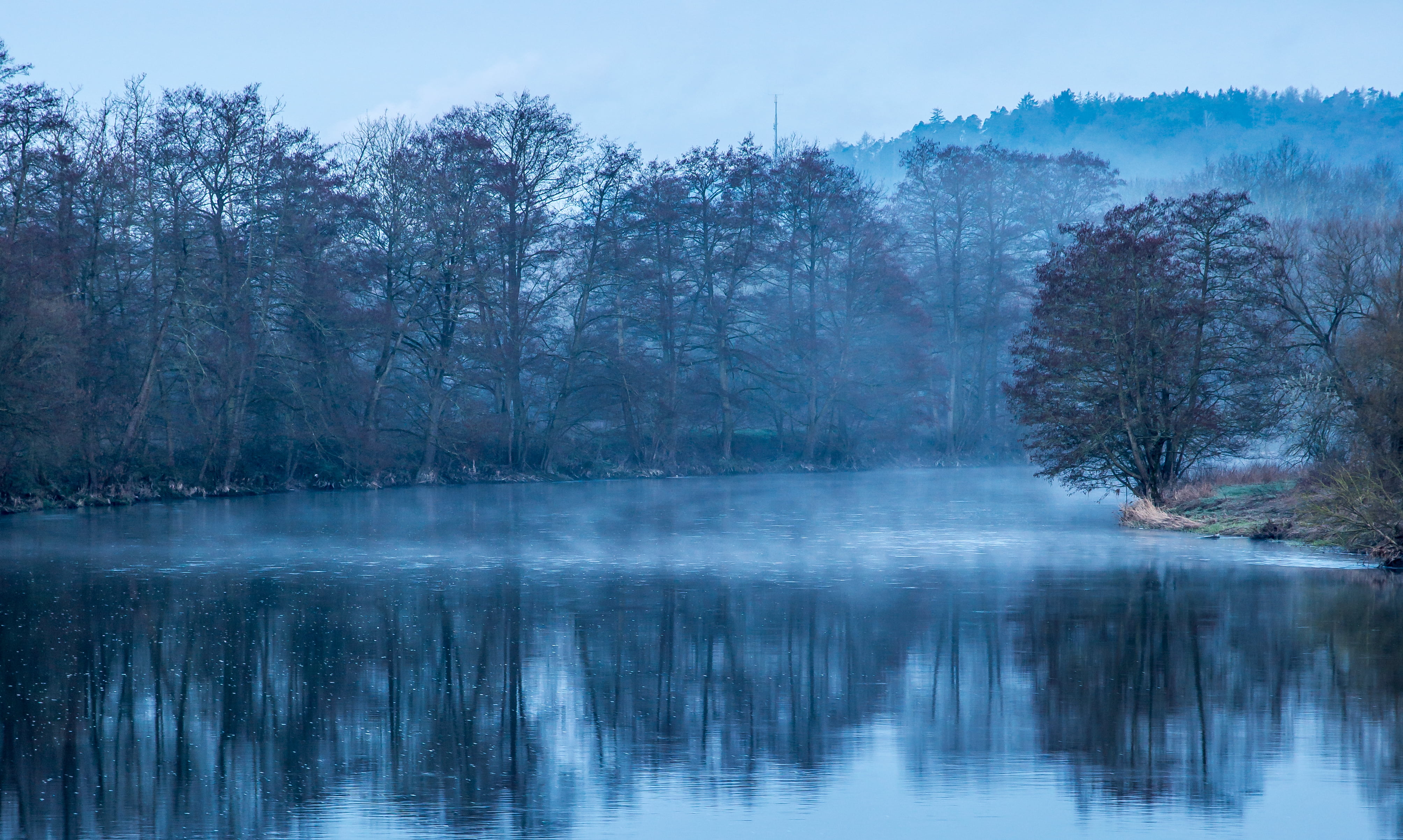 pond, morning, Naab, 4K, Bäume, Nikon  D610, woodland, lake, river, forest, scenics, water, blue, beauty In Nature, outdoors, Oberpfalz, Bayern, Teublitz, HD Wallpaper