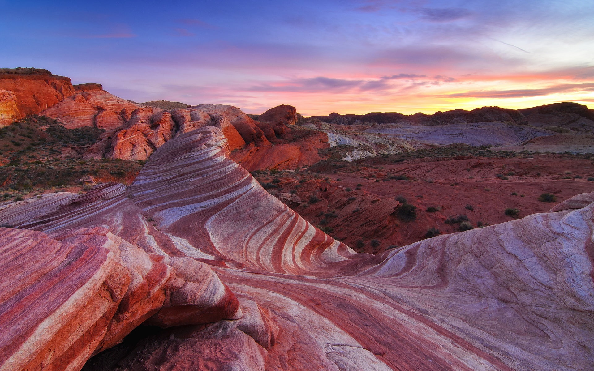 mountains, Red, Sky, Desert, Rocks, Landscape, 1080P, Color, America, clouds, cirrus, HD Wallpaper