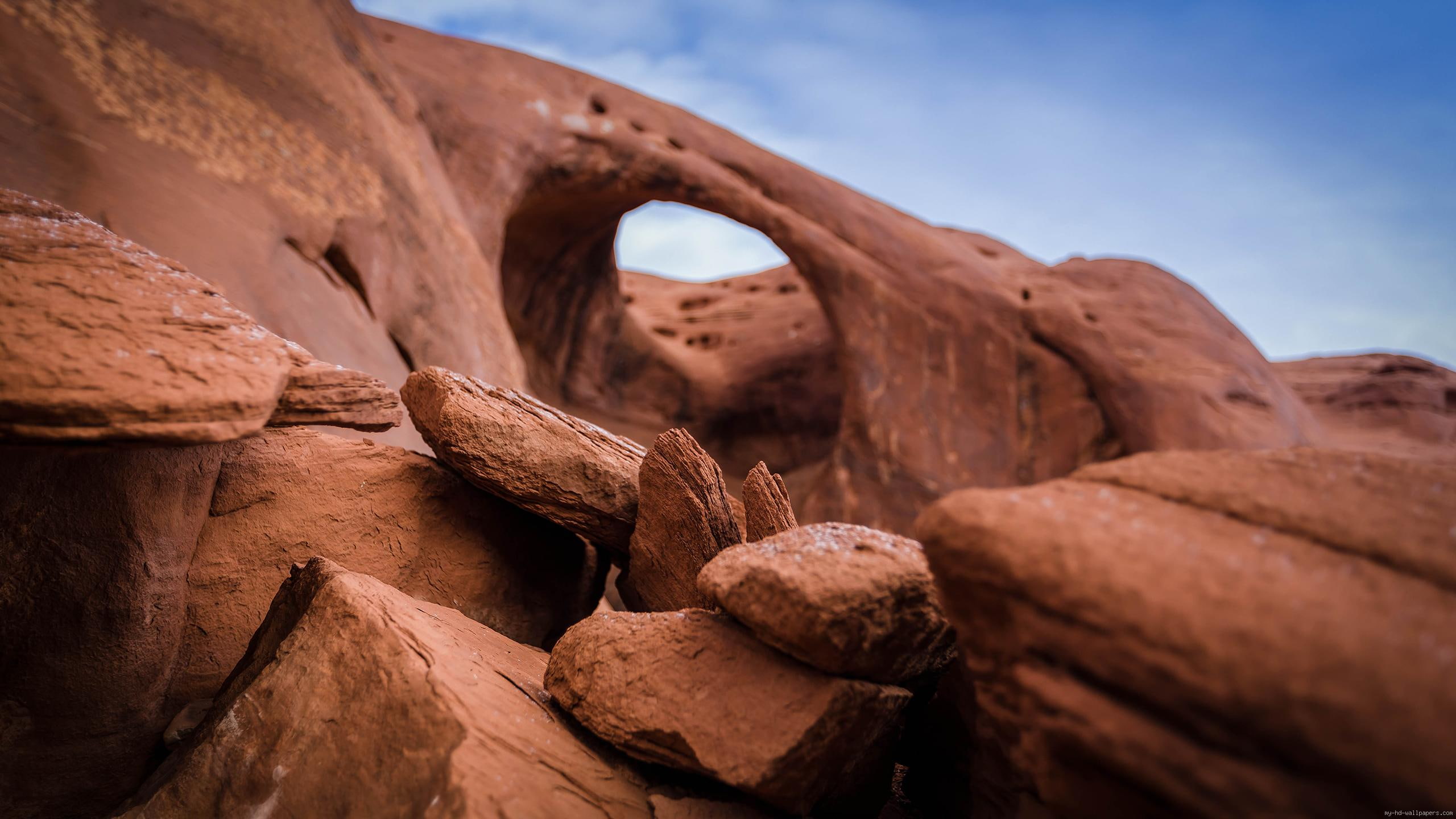photo, desert, mountain, stone, rock, 2K, orange, nature, landscape, HD Wallpaper