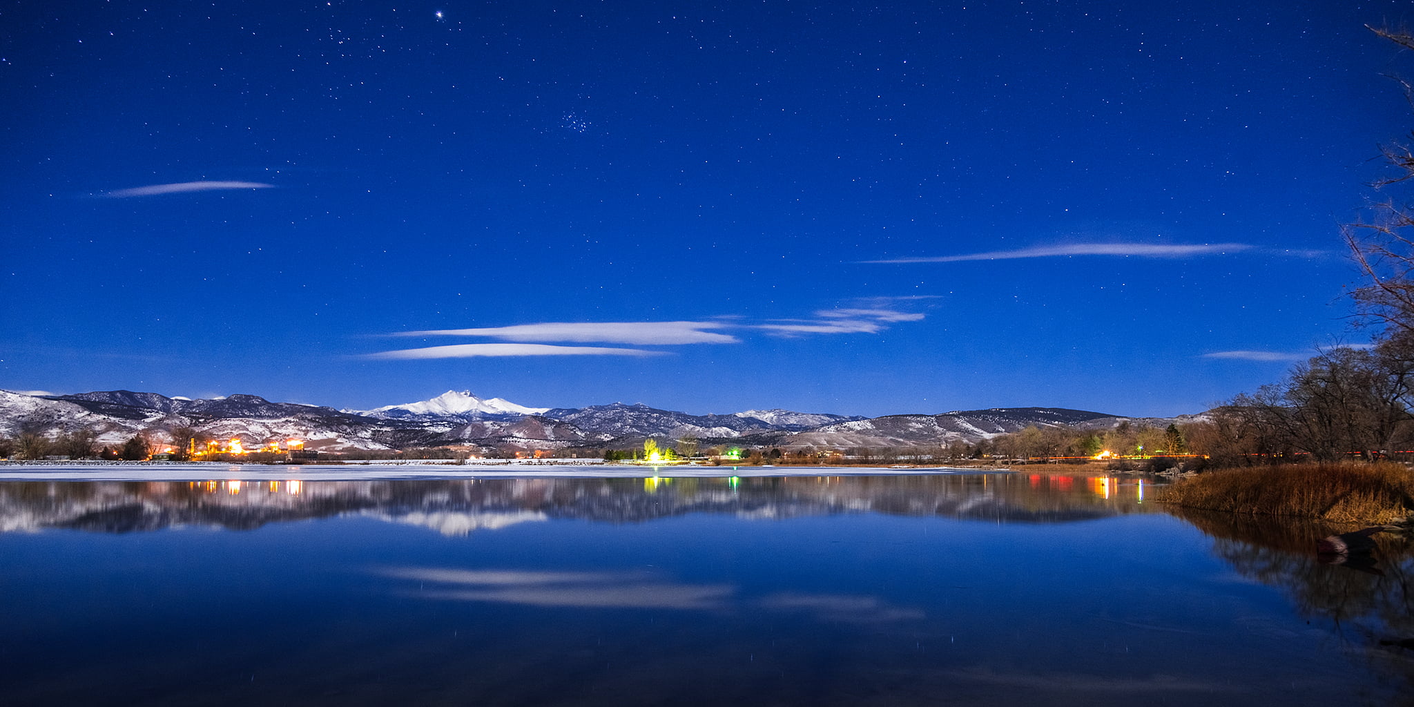 stars, f/4, lake, blue, nikon  d800, photography, clouds, reflection, mountain, night, nature, timelapse, timelapse photography, nikkor, Stillness, landscape, HD Wallpaper