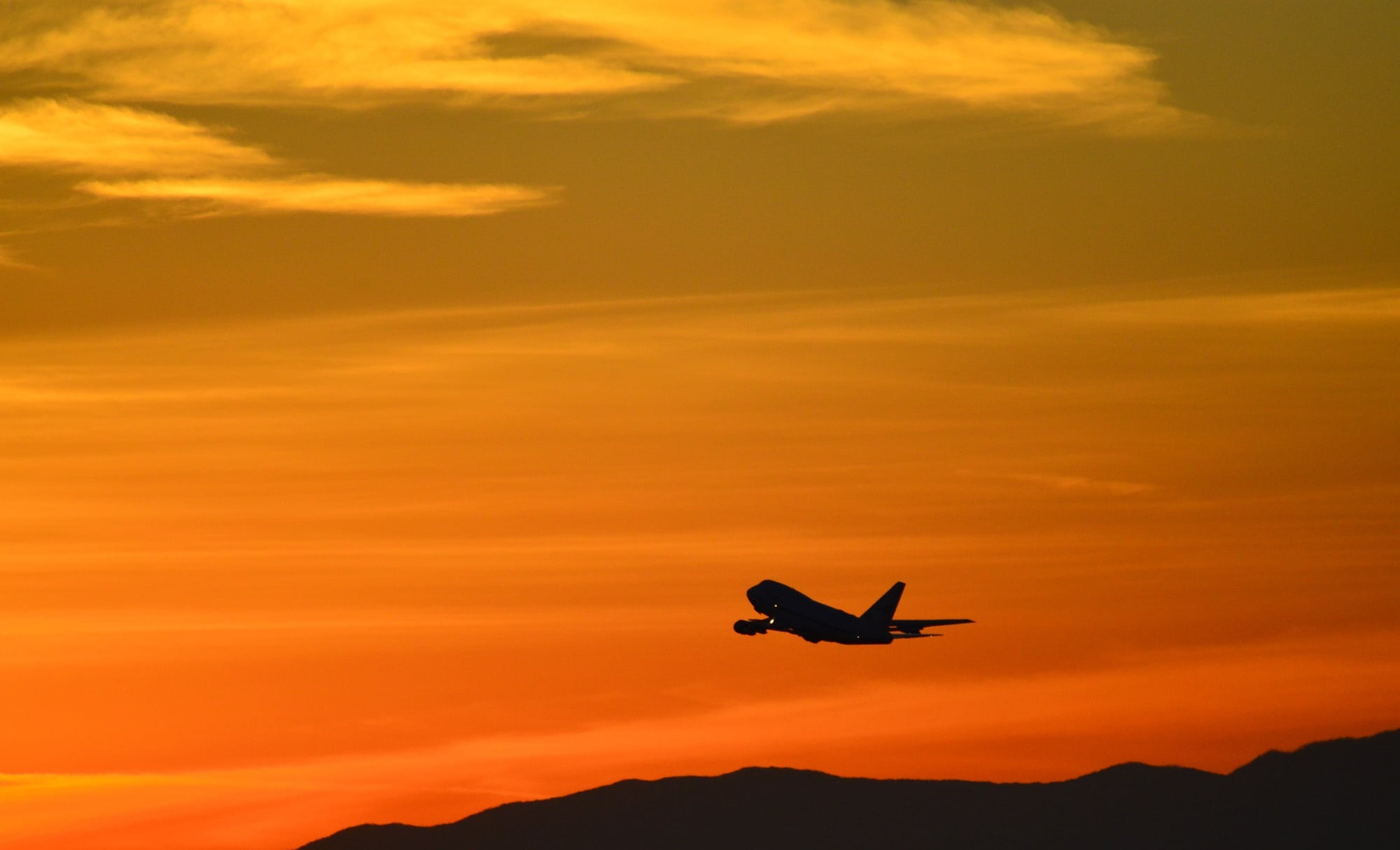 airplane, sun, landscape, plane, 1080P, twilight, aerospace industry, sunset, jet, transportation, beauty in nature, mode of transportation, air, mid-air, HD Wallpaper