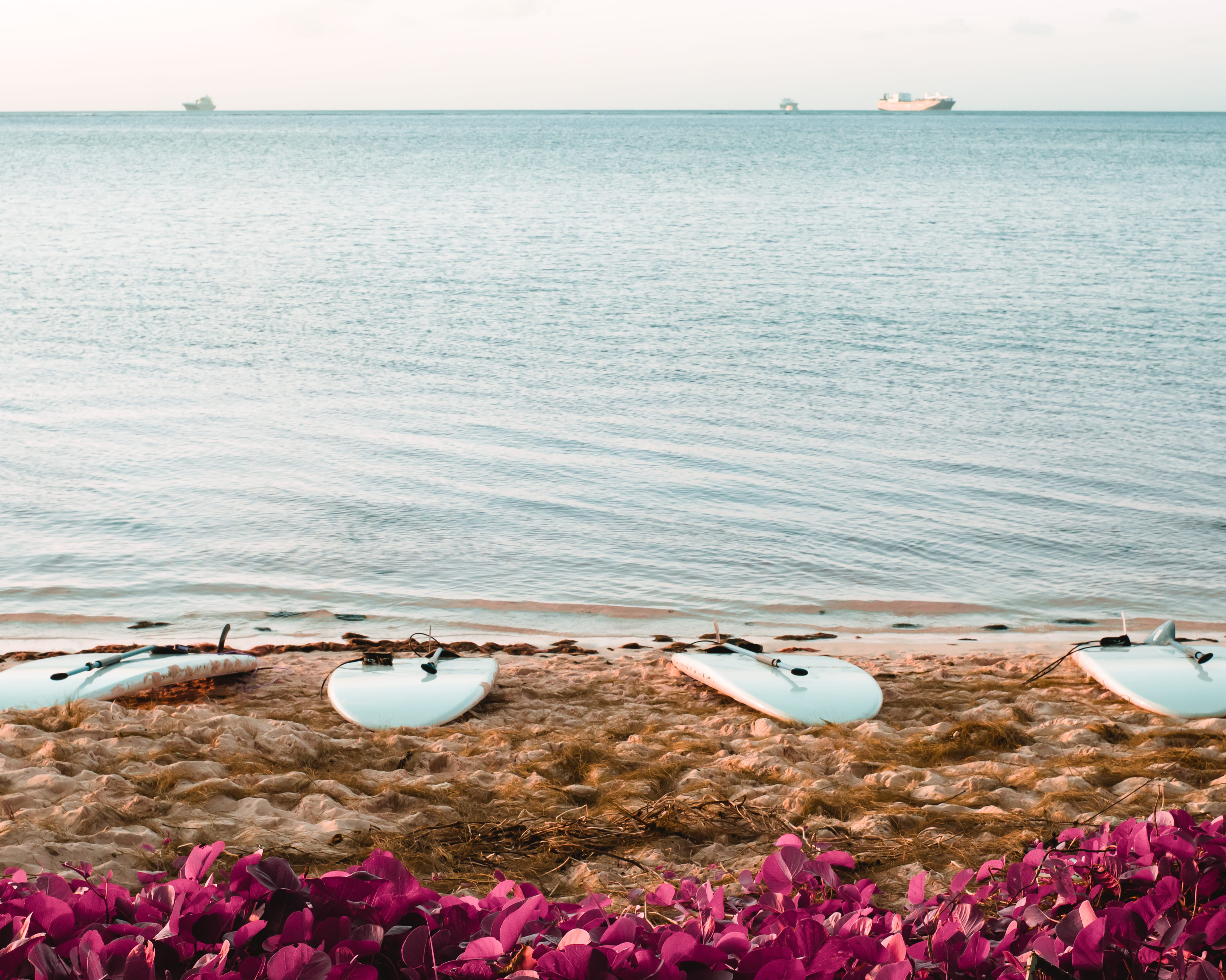 surfboard, no people, mode of transportation, tranquil scene, scenics - nature, tropical, northern mariana islands, infrared, horizon, beach, saipan, water, HD Wallpaper