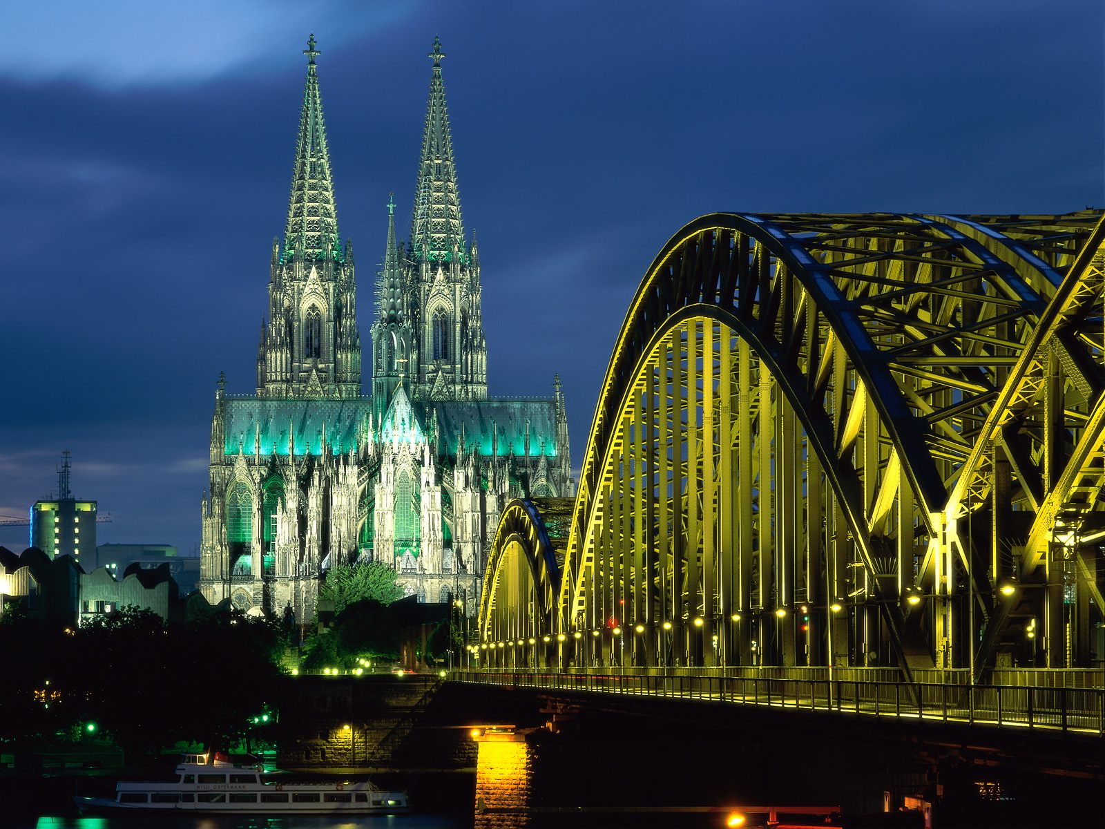 building, bridge, architectural, germany, cologne, 720P, cathedral, hohenzollern, HD Wallpaper