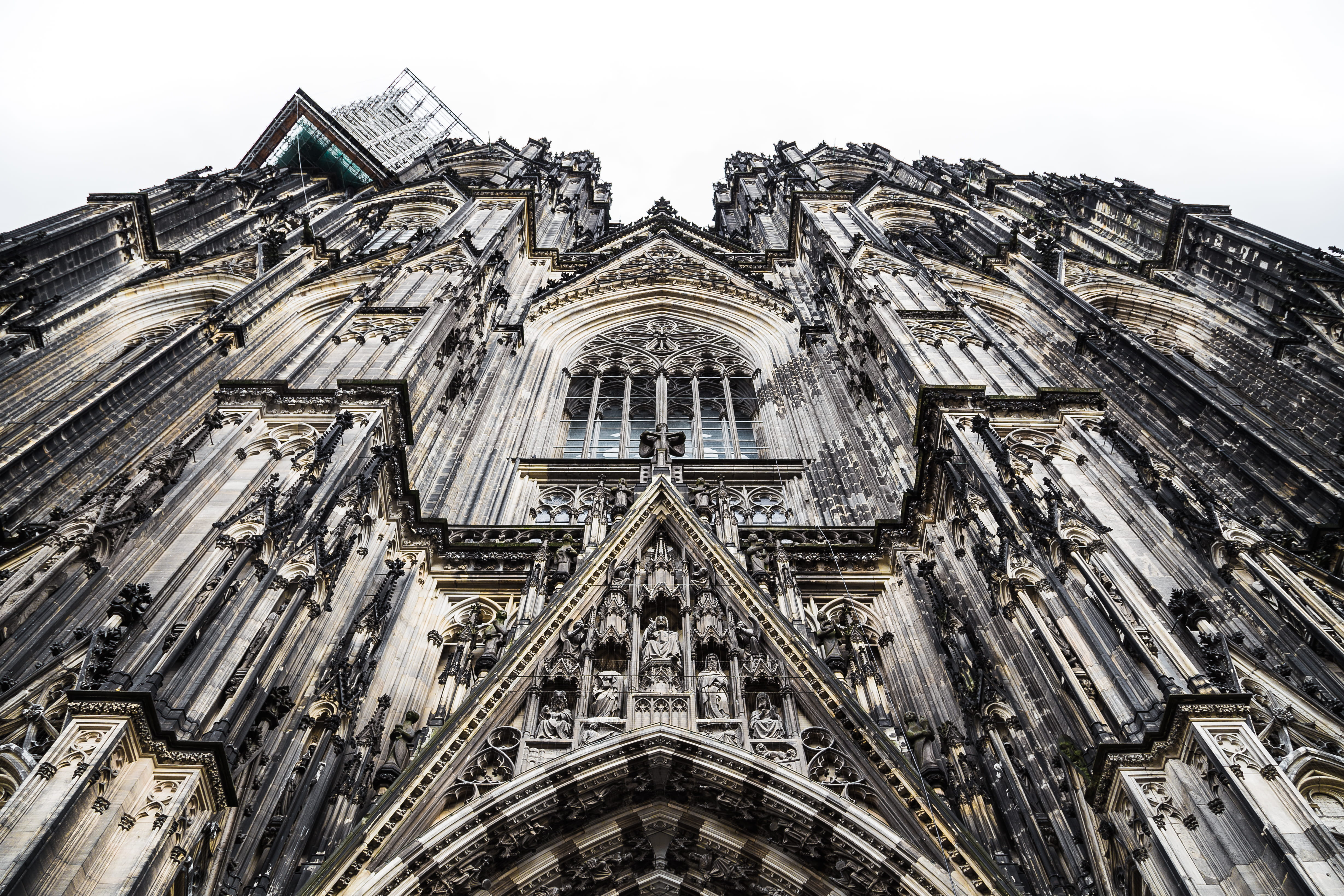 detail, travel destinations, gothic style, europe, spirituality, building, low angle view, 4K, history, spire, belief, cologne, sky, no people, building exterior, HD Wallpaper