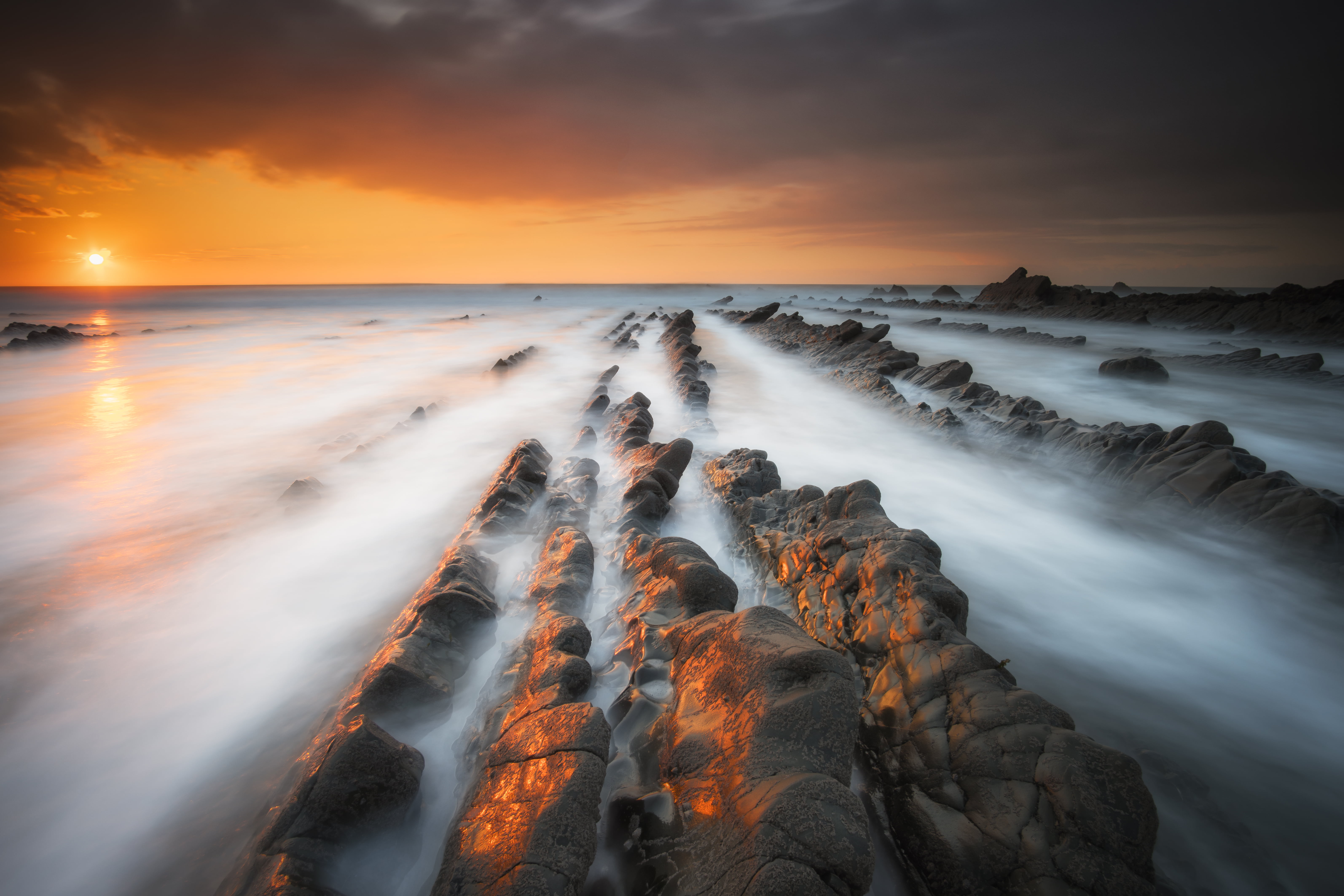 5K, Welcombe, golden hour, seascape, seashore, golden, sunset, sun, photography, com, jones, campbell, sea, andi, hour, rocks, HD Wallpaper