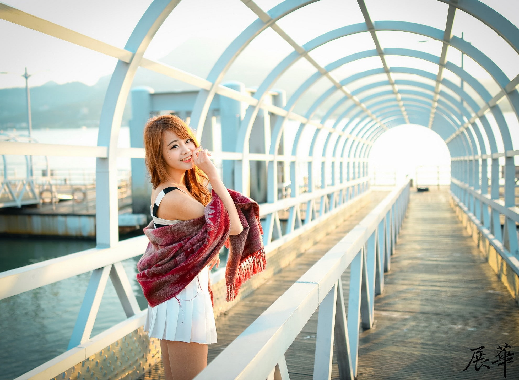 lifestyles, architecture, connection, built structure, beauty, hair, 1080P, beautiful woman, Sun Hui Tong, one person, redhead, young adult, women, fashion, HD Wallpaper