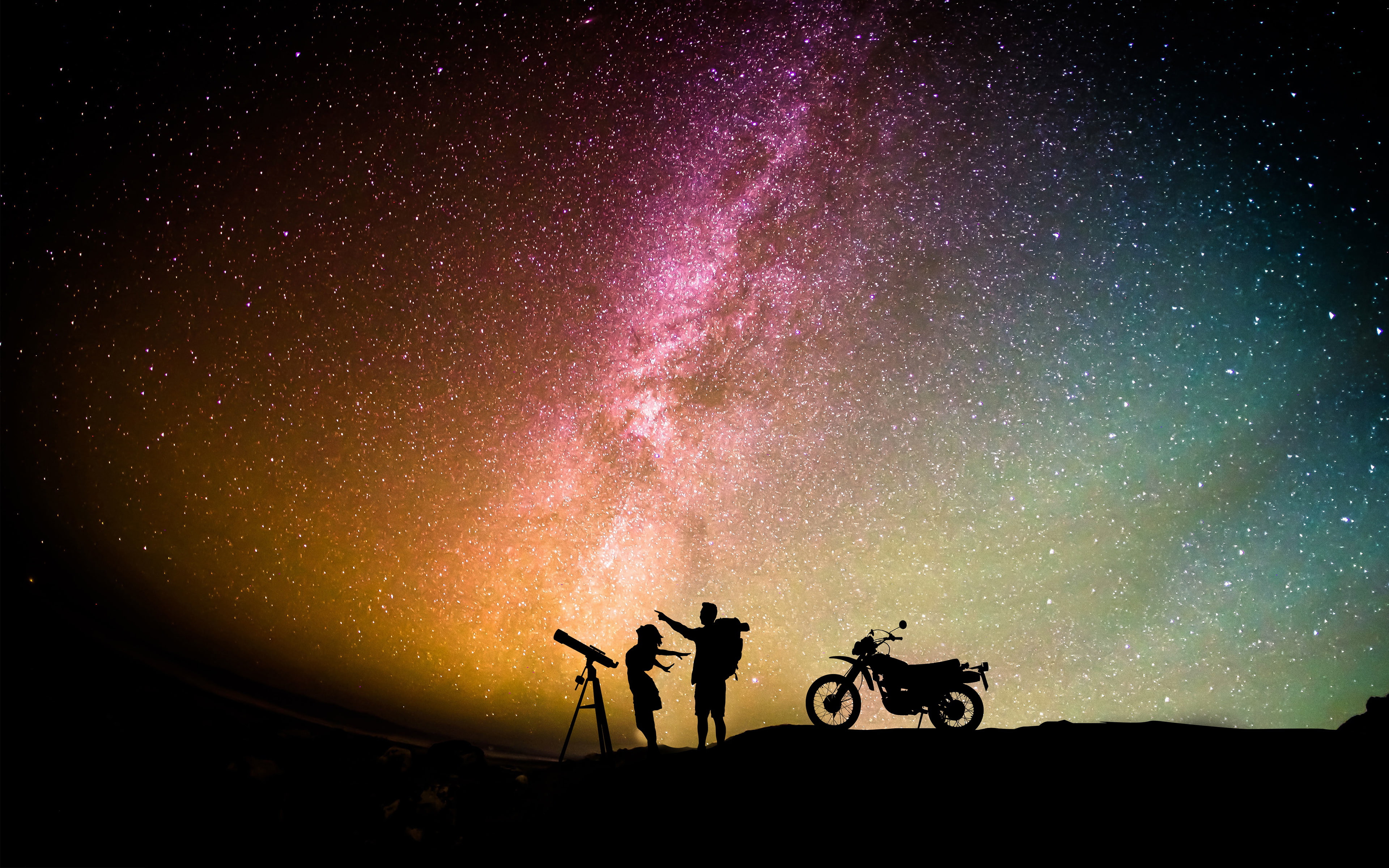 Couple, 4K, Romantic, Sky, Starry, HD Wallpaper