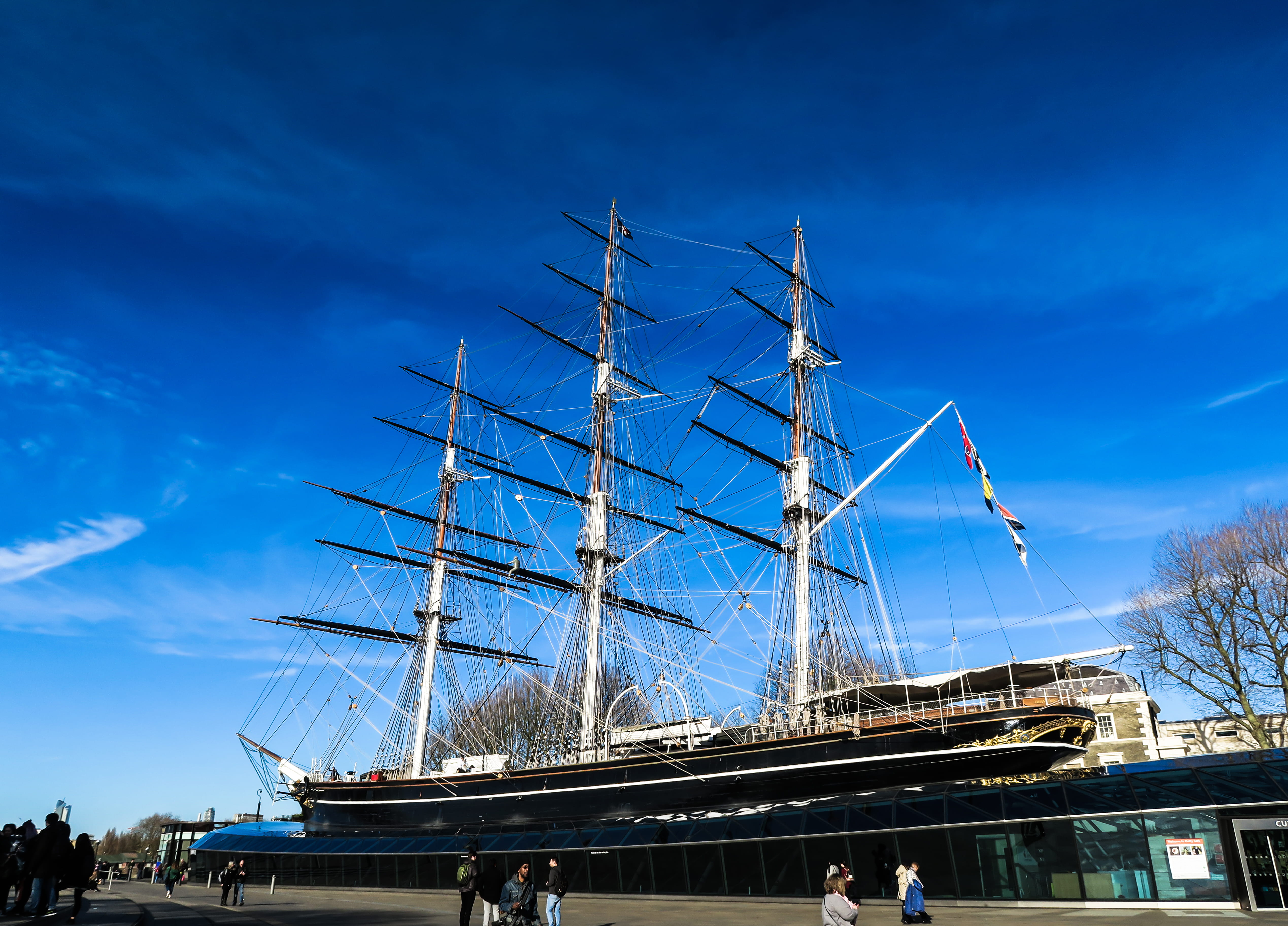 nature, sea, united kingdom, harbor, clouds, sailing ship, sky, london, day, architecture, moored, outdoors, mode of transportation, cutty shark, cloud - sky, HD Wallpaper