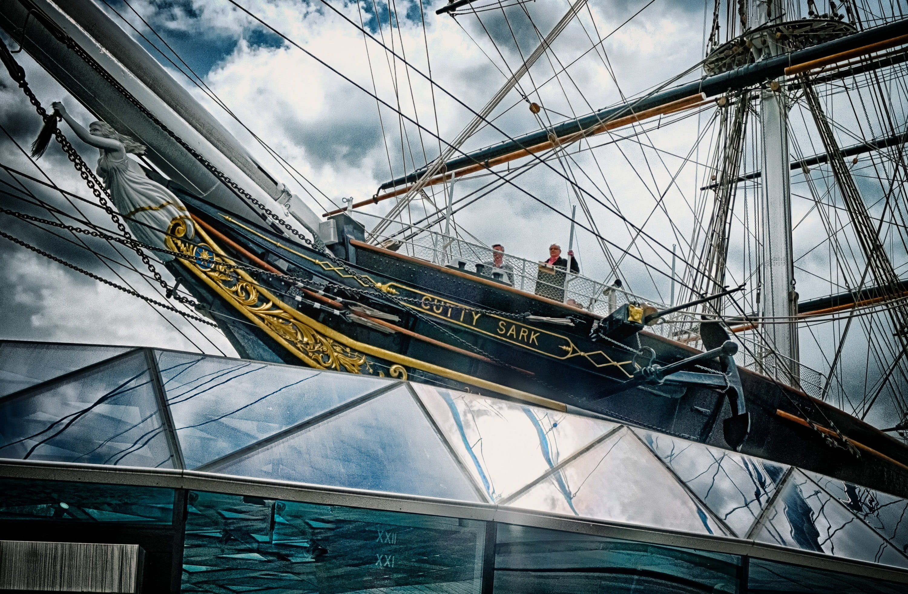 low angle view, sailing ship, cutty, britain, mode of transportation, nature, nautical vessel, shipping, rope, transportation, kingdom, greenwich, historical, HD Wallpaper