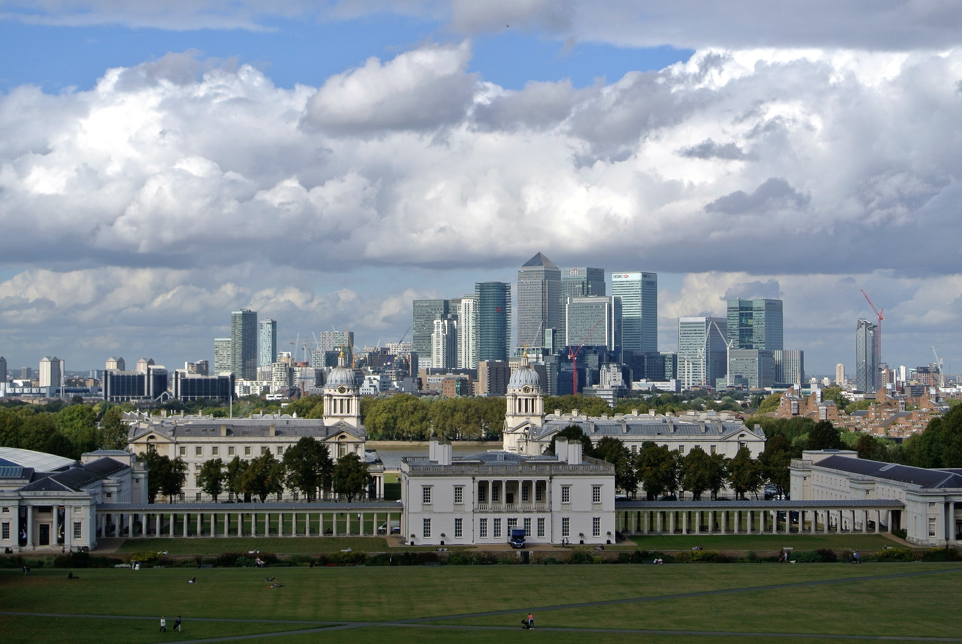 london, skyscraper, architecture, greenwich, office building exterior, incidental people, financial district, 4K, residential district, urban skyline, HD Wallpaper