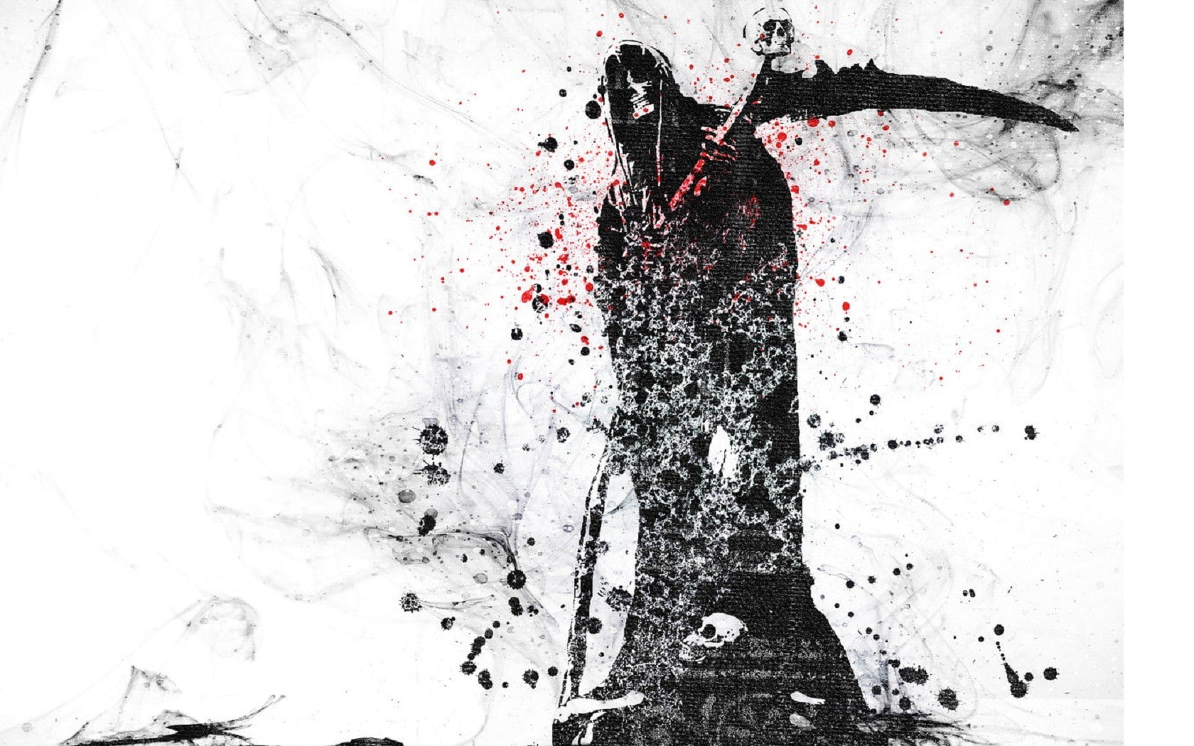 selective coloring, paint, human body part, studio shot, standing, human foot, one person, stained, real people, leisure activity, skull, Grim Reaper, men, HD Wallpaper