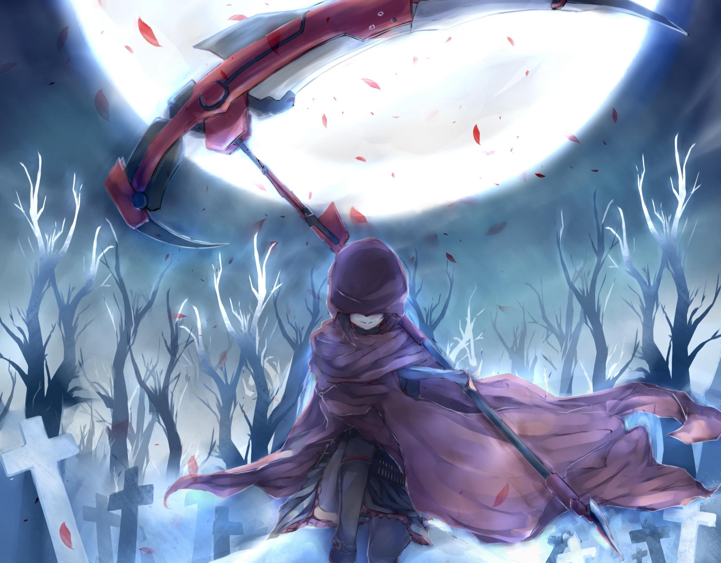 anime, 1080P, cape, ruby, drawing, rwby, HD Wallpaper