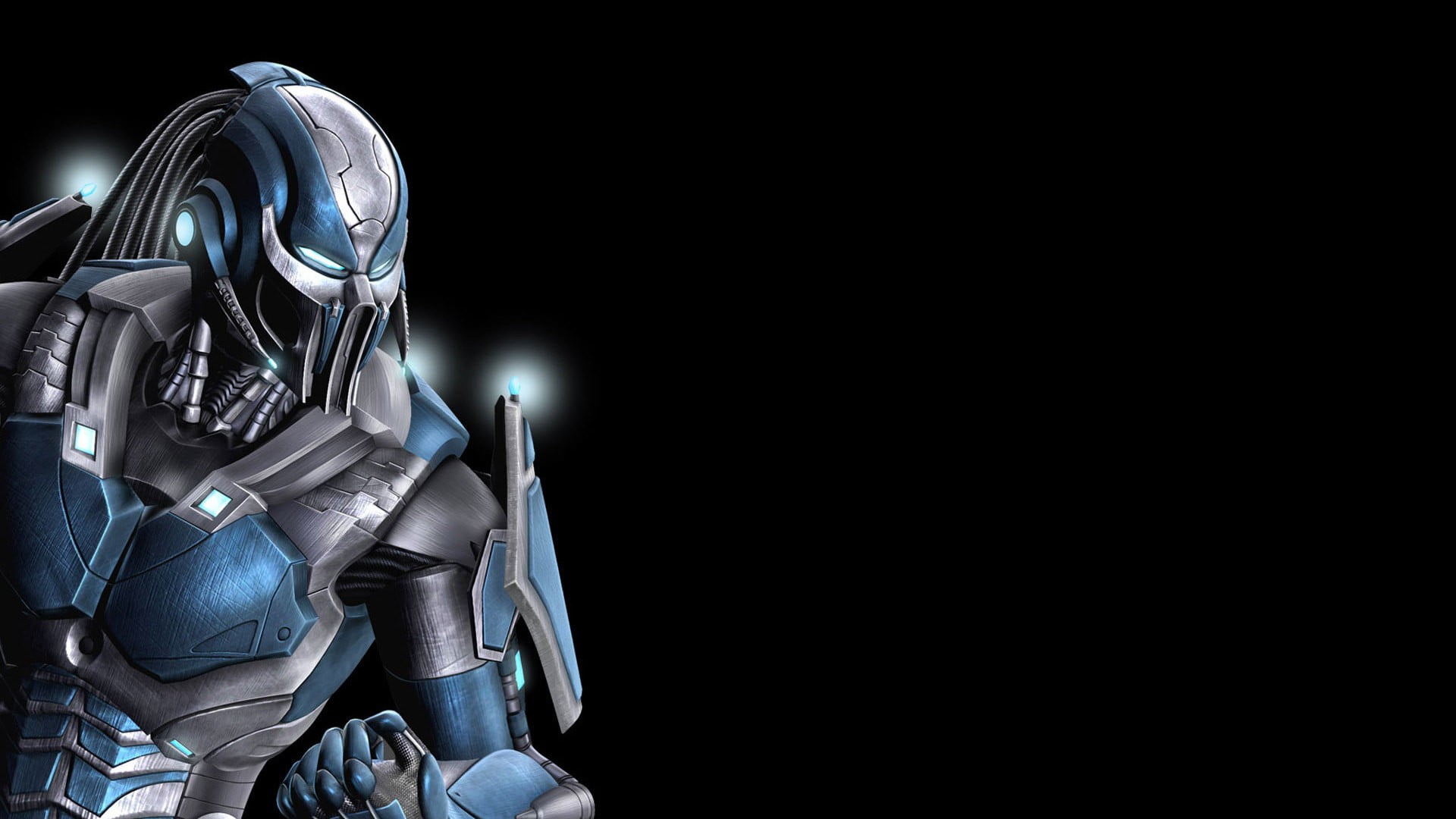 security, 1080P, copy space, helmet, motorcycle, Mortal Kombat, indoors, studio shot, chrome, black, black background, no people, blue, bag, metal, cut out, HD Wallpaper