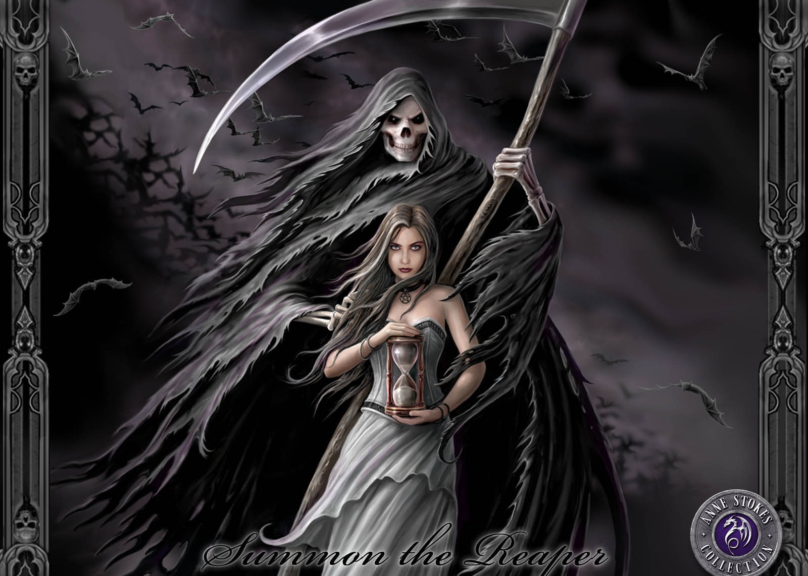 hairstyle, portrait, death, Dark, spooky, 720P, young women, indoors, mid adult, looking at camera, reaper, females, clothing, horror, beauty, mid adult women, HD Wallpaper