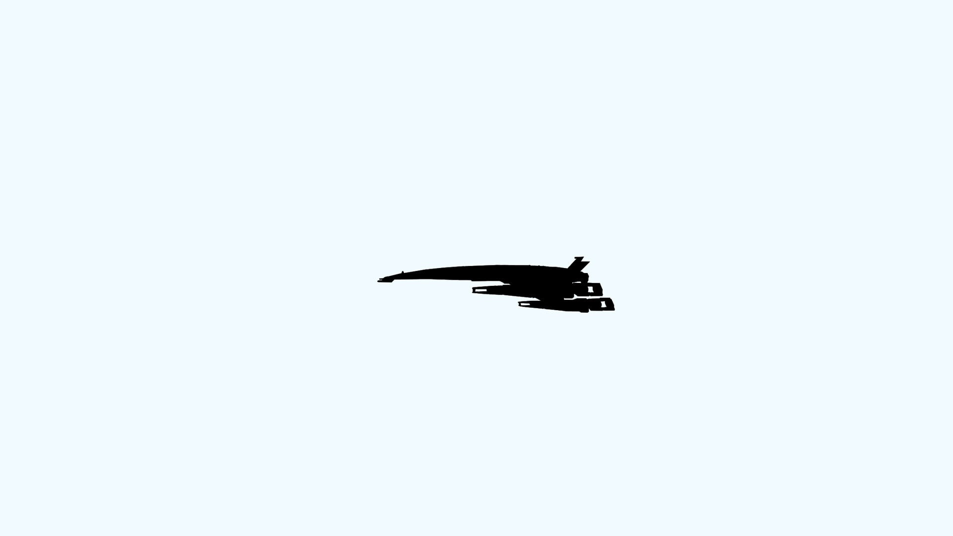 1080P, simple, on the move, minimalism, copy space, nature, Mass Effect, animals in the wild, Normandy SR-2, mid-air, white background, outdoors, motion, HD Wallpaper