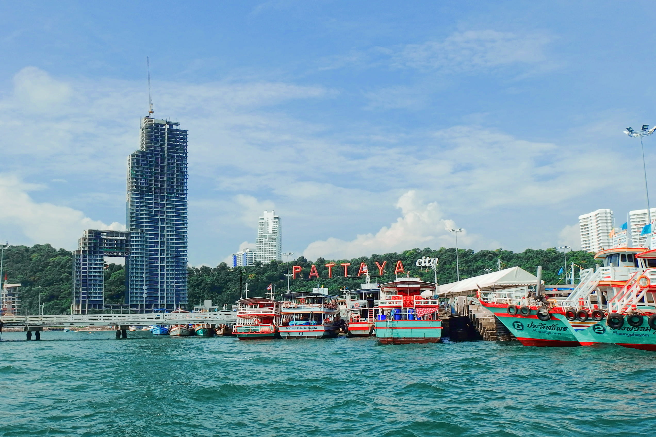 nature, travel, transportation, sky, sea, financial district, outdoors, office building exterior, 1080P, cityscape, tower, city, skyscraper, nautical vessel, HD Wallpaper