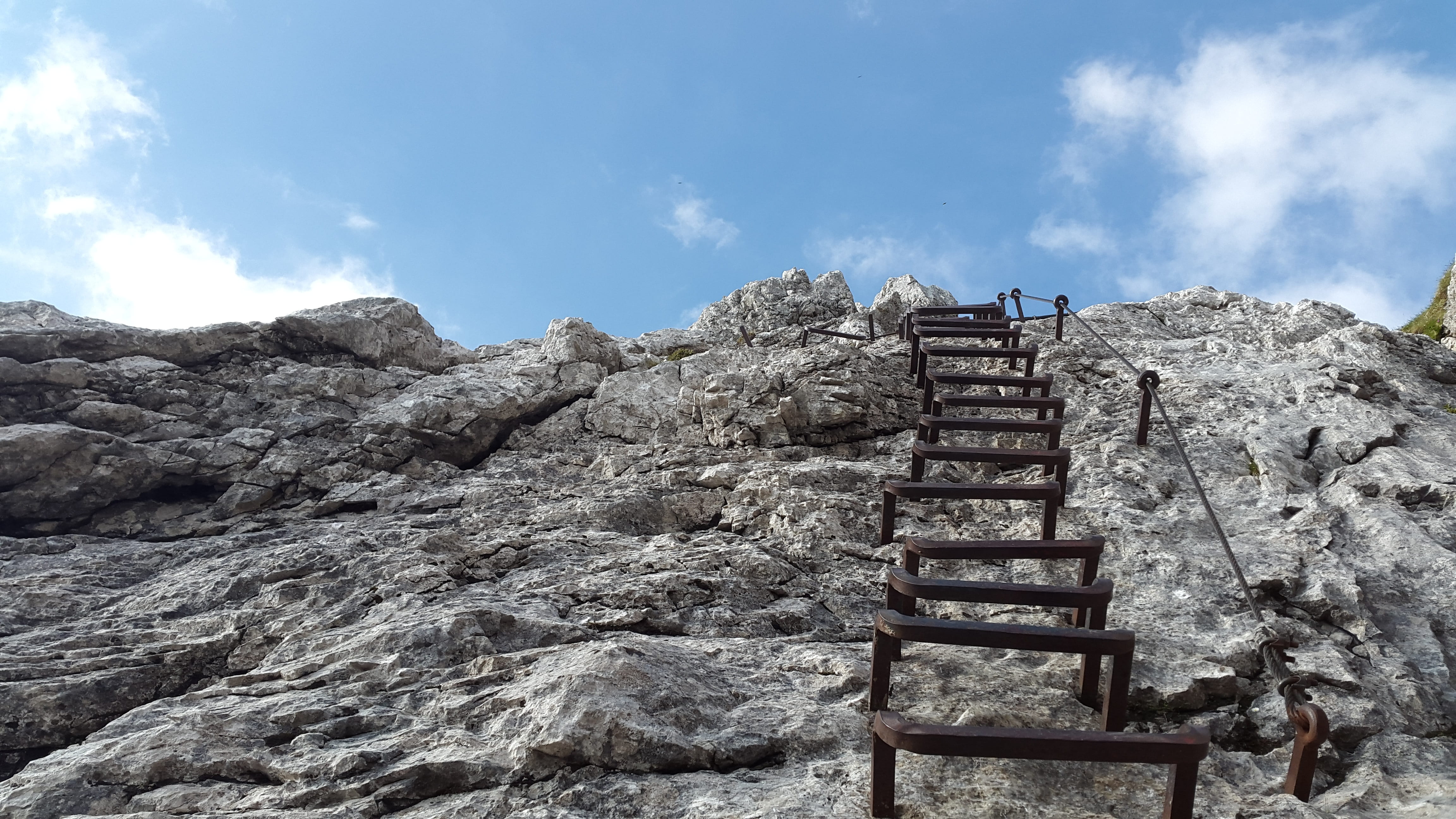 daytime, day, 4K, alpine, built structure, head, mountain, away, architecture, solid, kicks, climb, no people, stair, rock, angle, scenics - nature, steps and staircases, HD Wallpaper