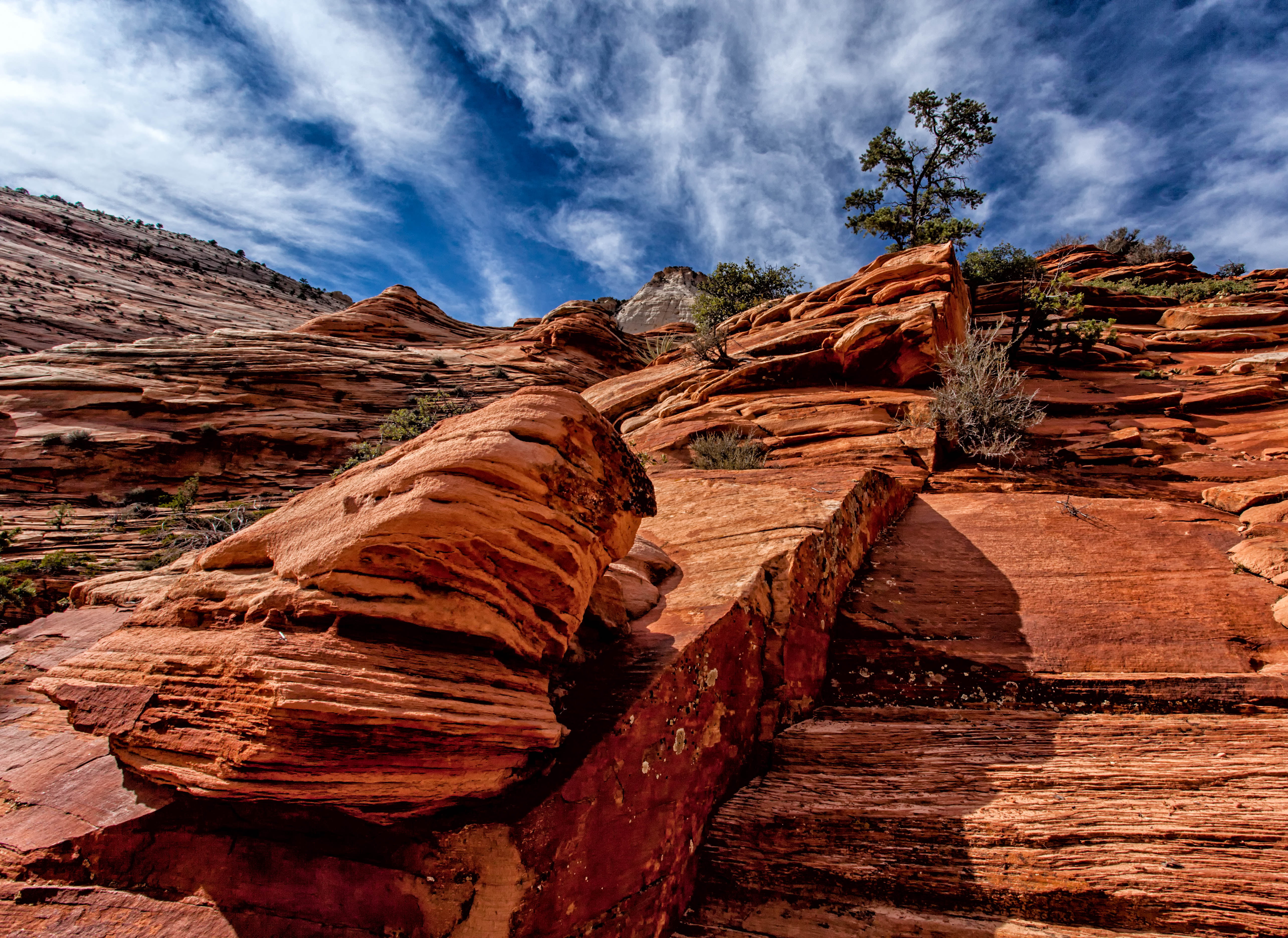 5K, landscape, Zion, sky, mountain, formations, nature, stone, rock, Utah, scenics, sandstone, outdoors, HD Wallpaper