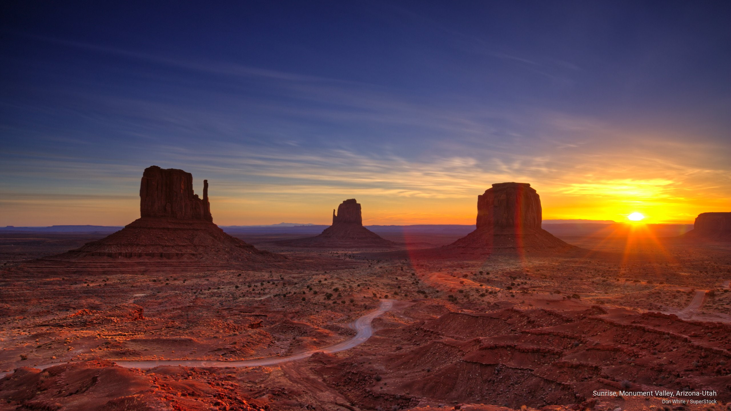 Sunrises/Sunsets, valley, 2K, monument, utah, arizona, sunrise, HD Wallpaper