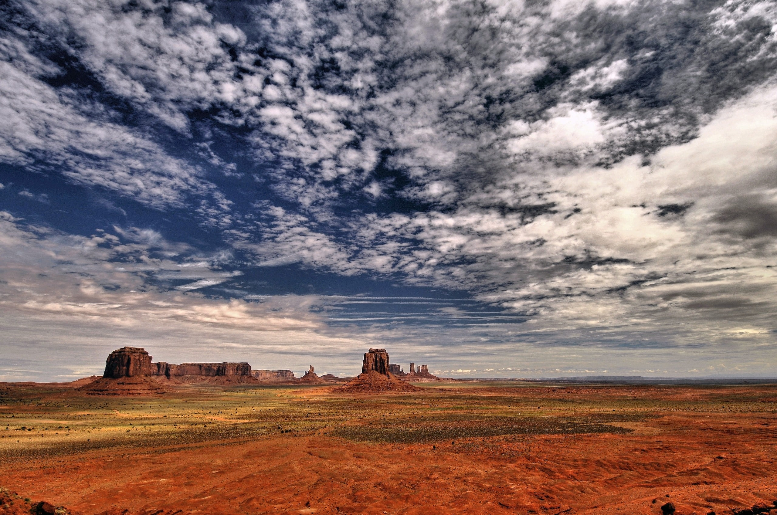 red, monuments, art, 2K, skies, Clouds, valley, navajo, architecture, utah, Landscapes, hd, Arizona, monument, nature, HD Wallpaper