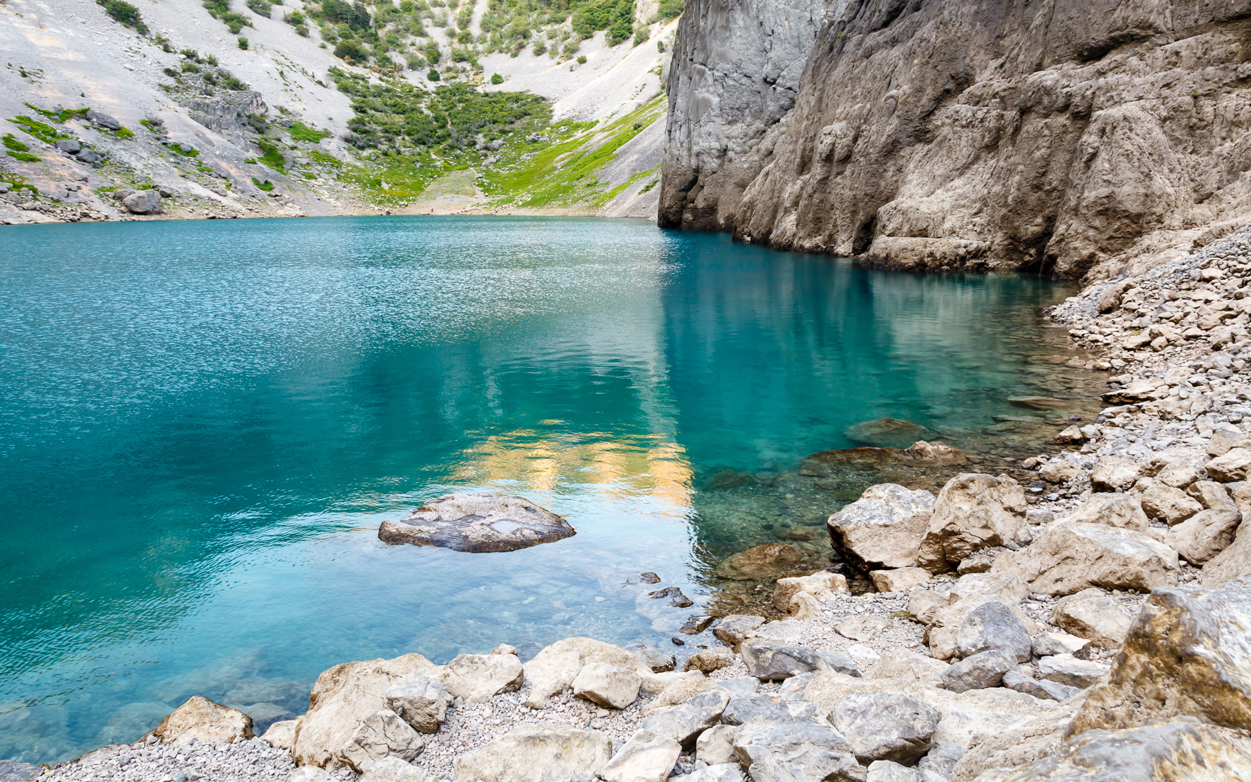 imotski, split, near, croatia, limestone, blue, crater, lake, 2K, HD Wallpaper
