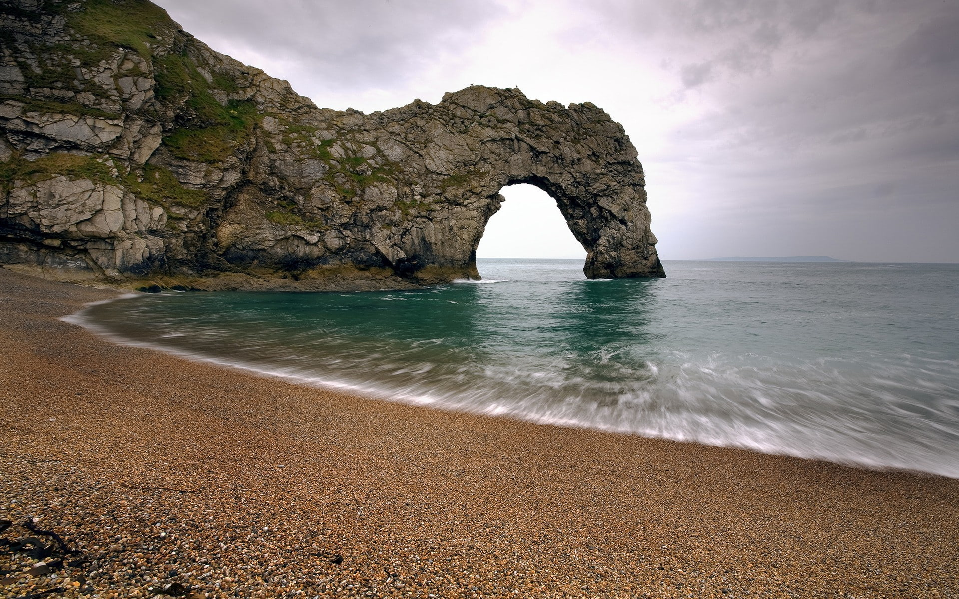nature, sea, rock, water, beach, Durdle Door, coast, 1080P, HD Wallpaper