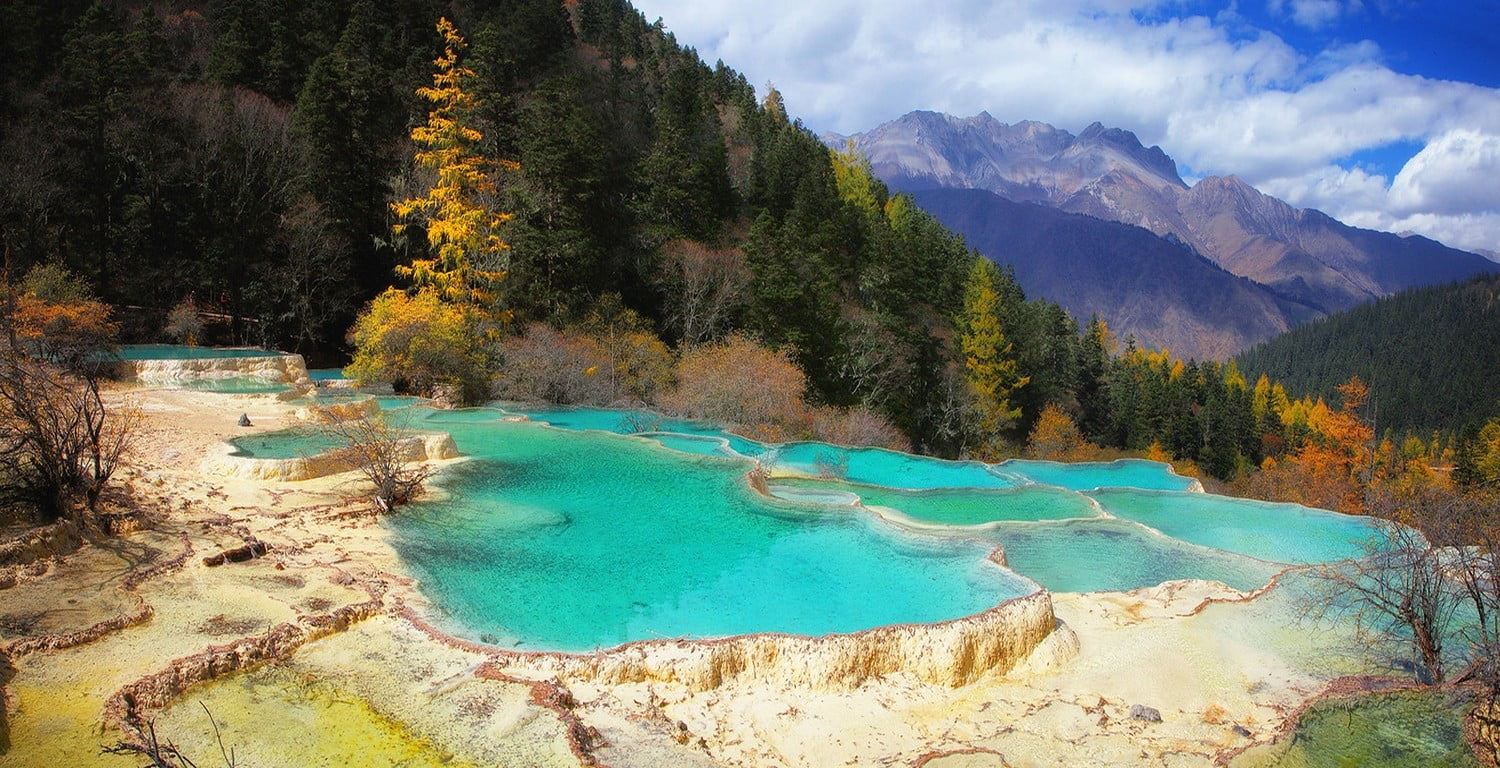 swimming pool, nature, plant, colors, terraces, no people, multi Colored, environment, river, outdoors, tranquil Scene, trees, mountain Range, day, pond, HD Wallpaper