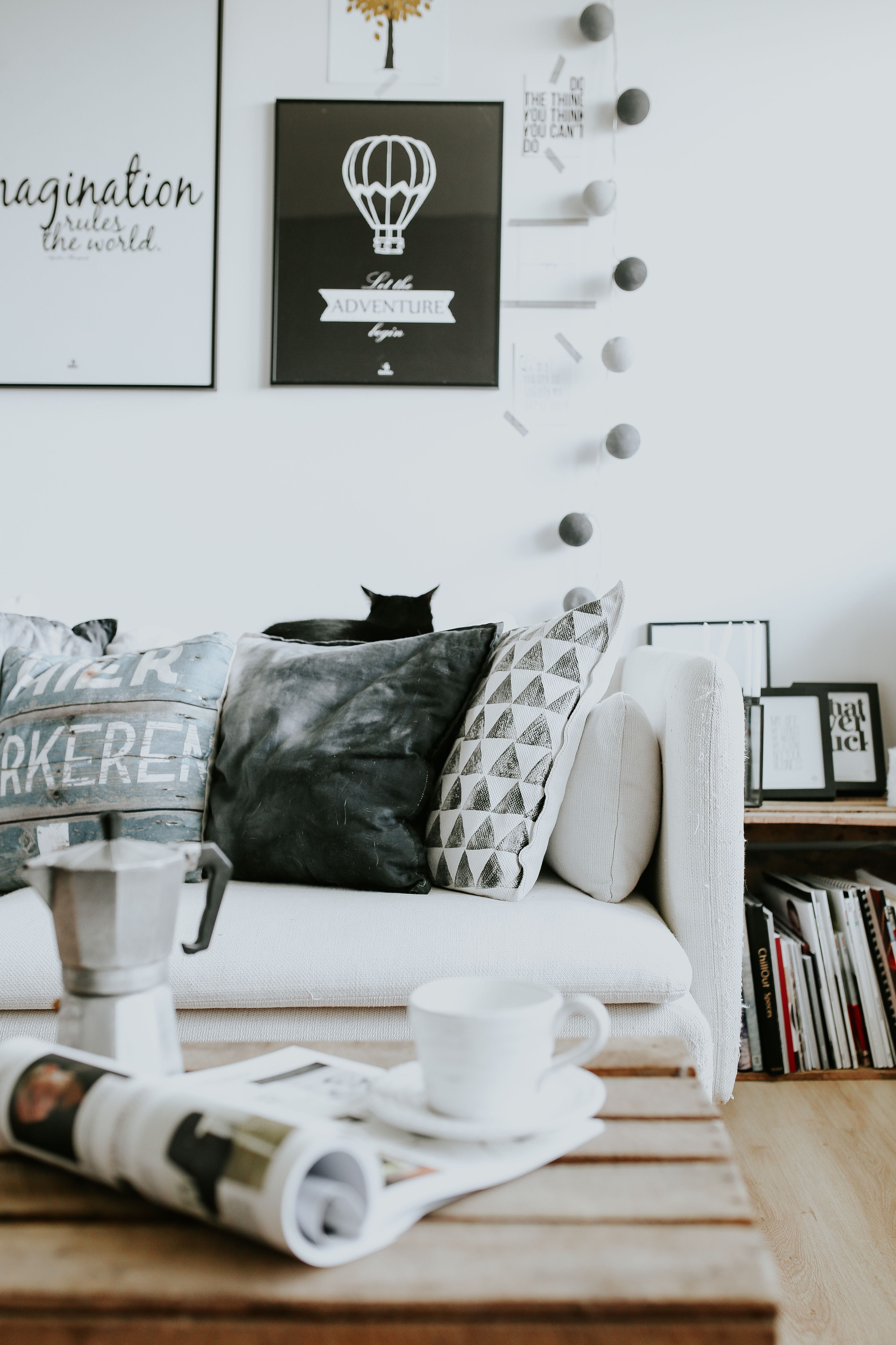 book, still life, interior, stylish, pillow, large group of objects, home Interior, day, cushion, shelf, furniture, publication, relaxation, Contemporary, Phone HD Wallpaper