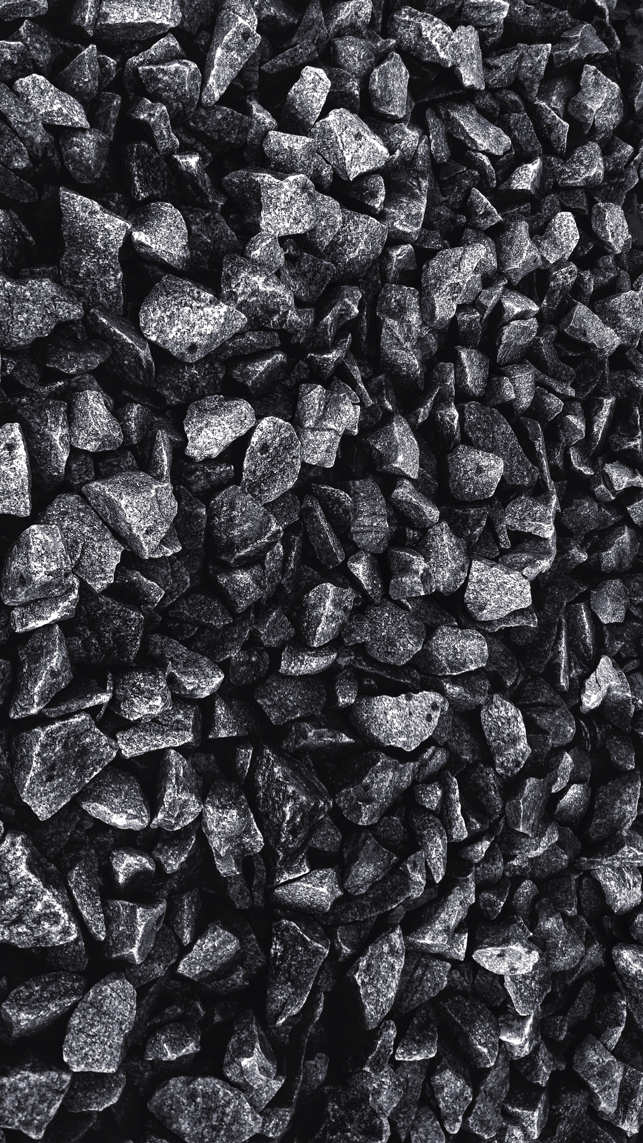 small, seashore, sakleshpur, railway stones, railway station road, shotononeplus, heap, 4K, black white, rough, high angle view, textured, food, stones, Phone HD Wallpaper