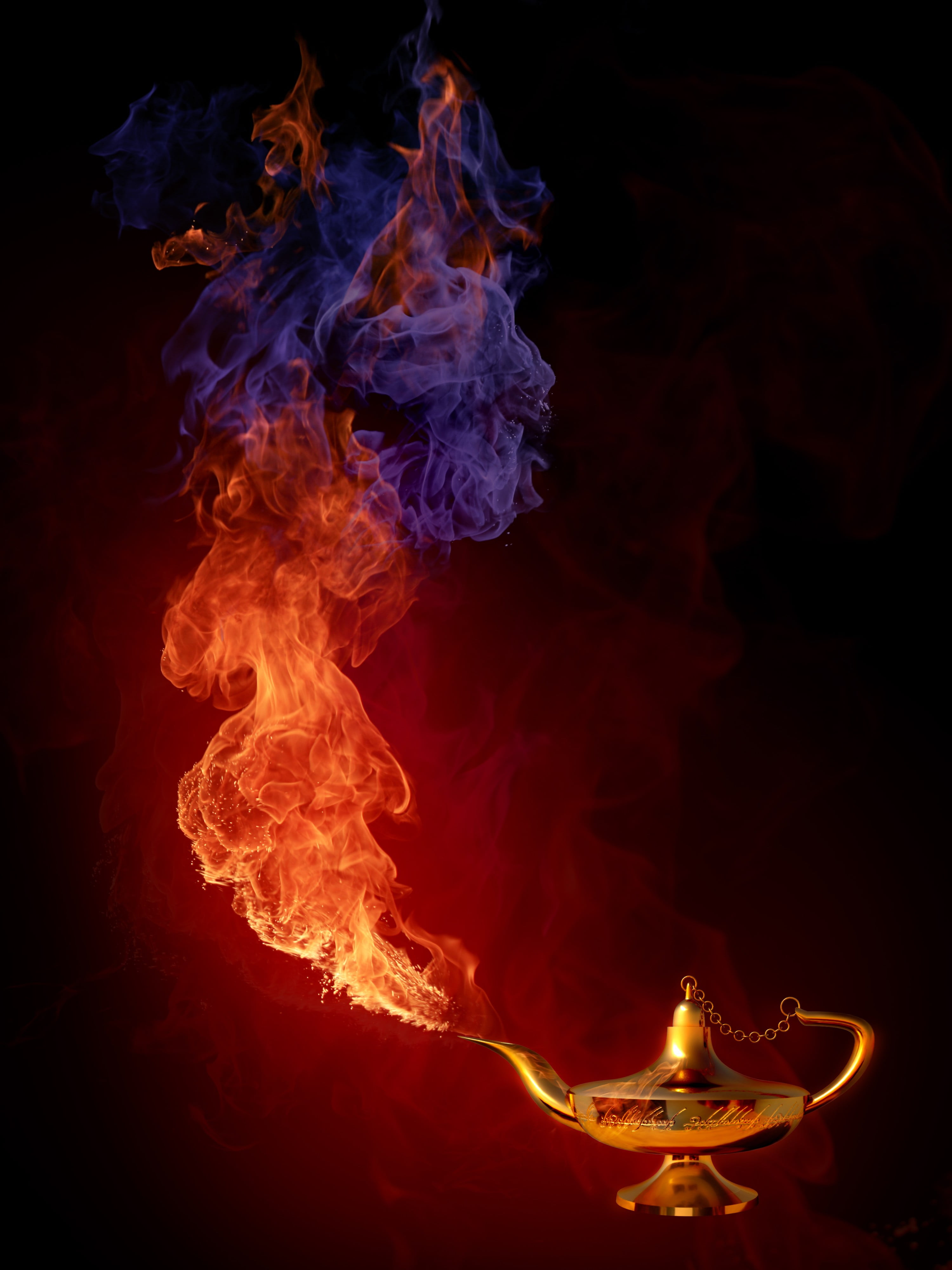 close-up, night, flame, digital, creativity, red, burnt, studio shot, indoors, fire, yellow, teapot, nature, dark, 4K, fire - natural phenomenon, Phone HD Wallpaper