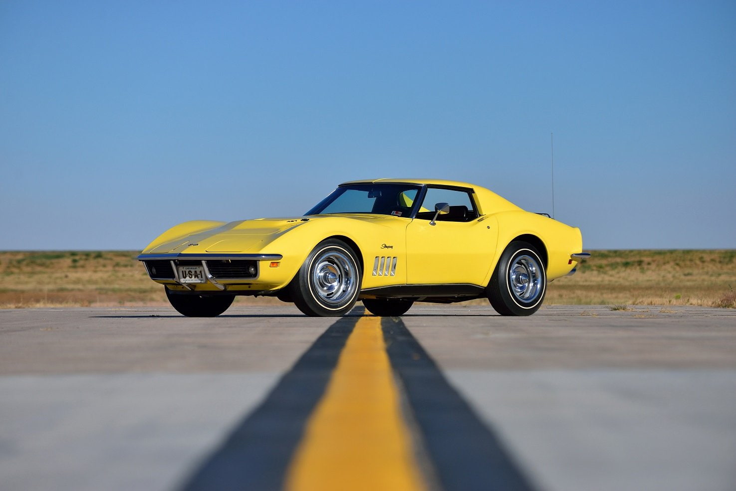 (c3), 1969, sport, stingray, chevrolet, cars, yellow, l71, corvette, coupe, 720P, HD Wallpaper