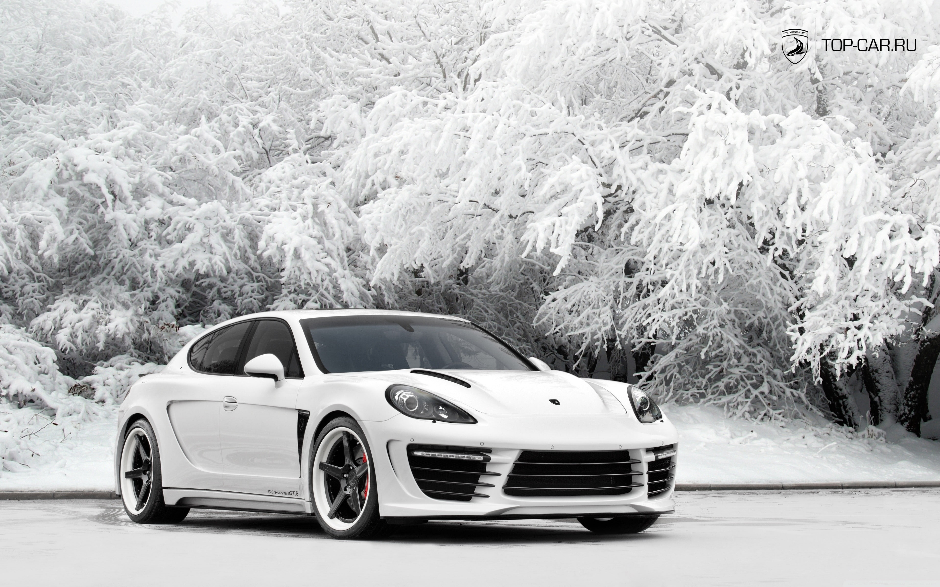 panamera, porsche, stingray, 4K, snow, winter, HD Wallpaper