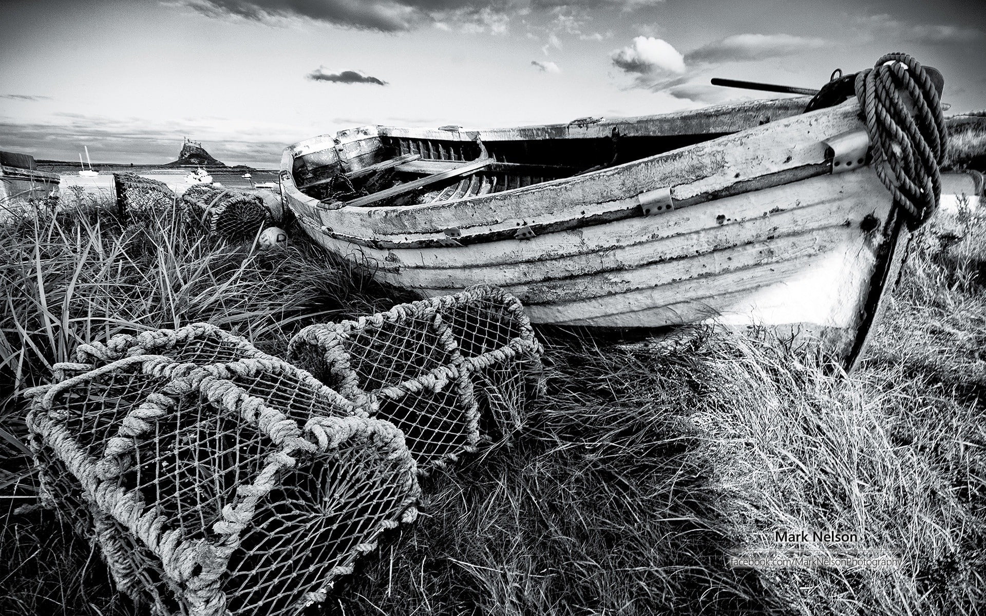 nautical vessel, land, abandoned, fishing net, fishing boat, fishing, rowboat, field, nature, deterioration, moored, fishing industry, sky, mode of transportation, HD Wallpaper