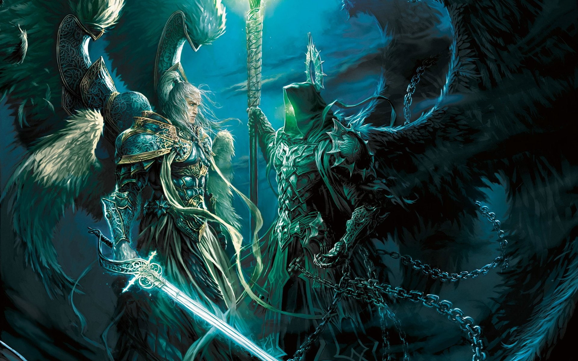 nature, green color, tree, rope, reaper, Strategy, full frame, 1080P, focus on foreground, Heroes, warrior, turquoise colored, adventure, commercial fishing net, HD Wallpaper