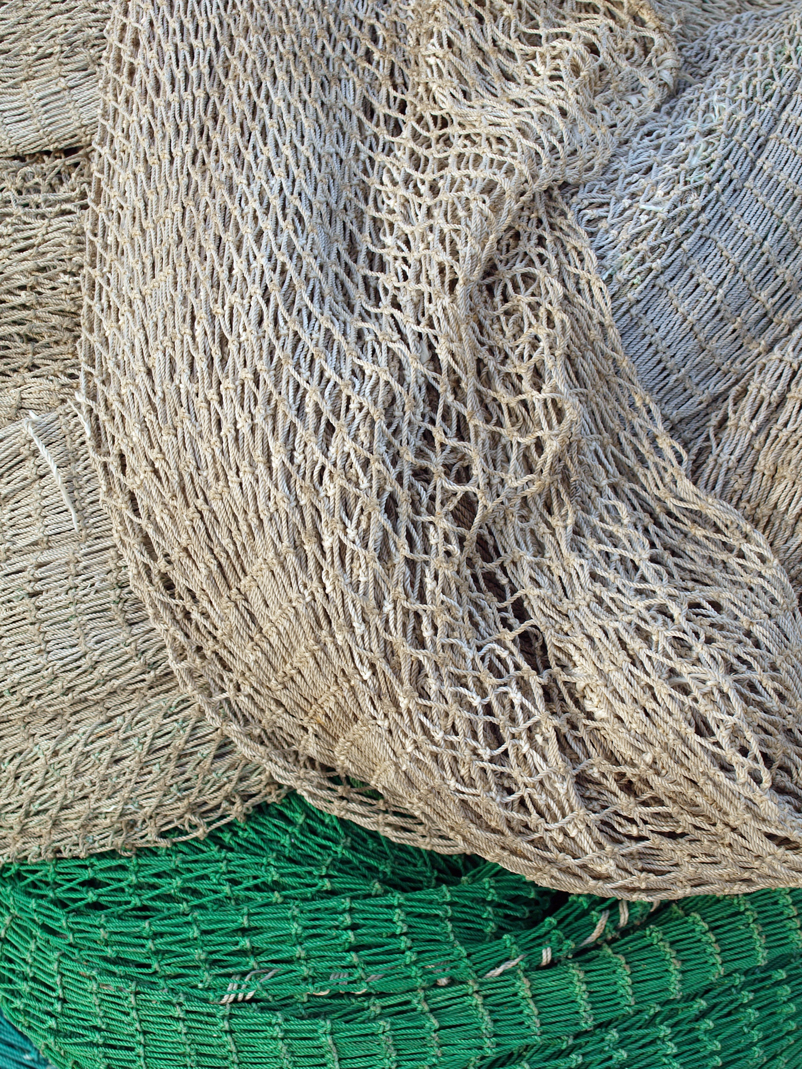 fishing rod, fish, commercial fishing net, coast, 2K, still life, fishing industry, network, day, textured, rod, fischer, safety net, close-up, outdoors, Phone HD Wallpaper