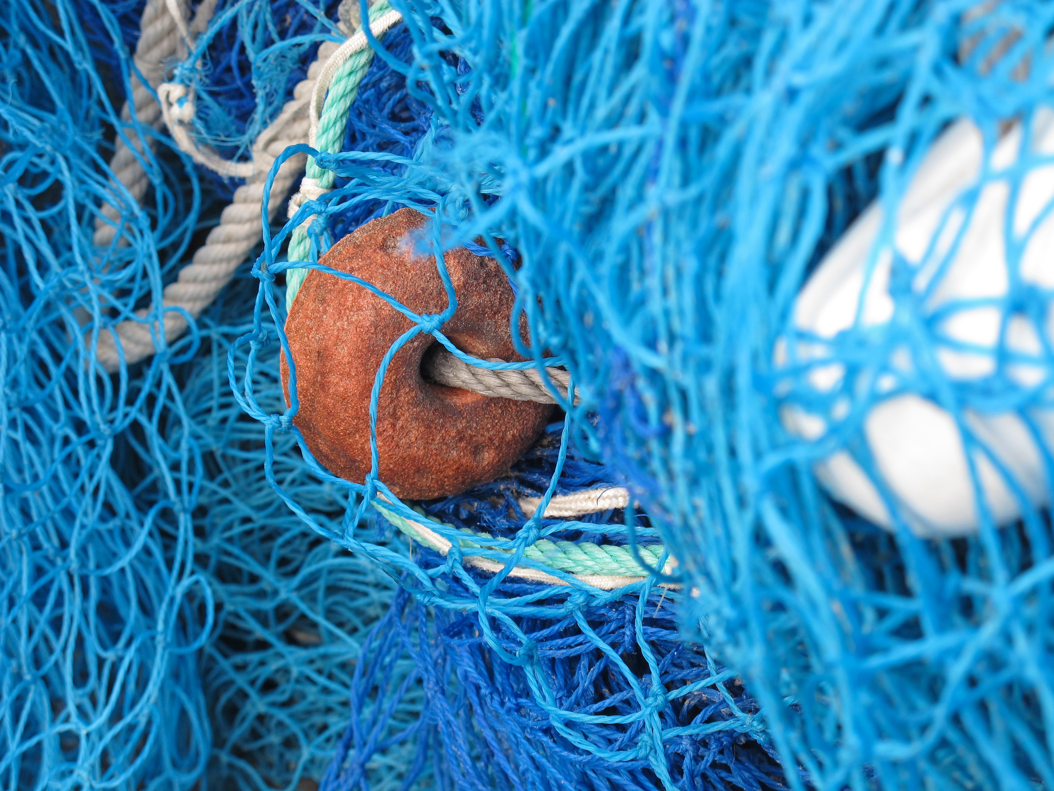 blue, textured, complexity, no people, close-up, close, fishing industry, commercial fishing net, full frame, nature, network, rope, photo, backgrounds, HD Wallpaper