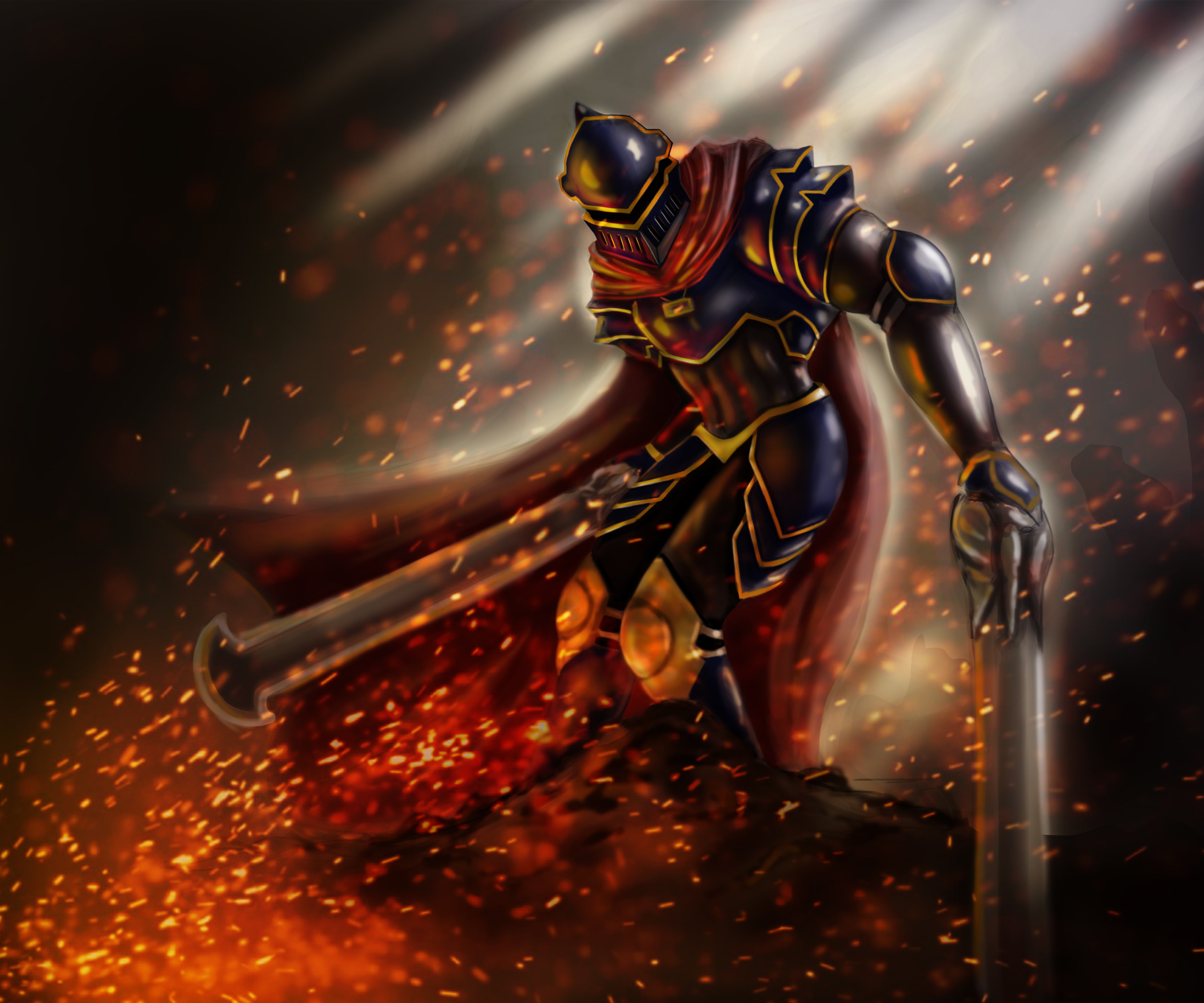 Overlord, Ainz Ooal Gown, Warrior, Anime, Swordsman, Overlord: The Undead King, Overlord (Anime), 2K, HD Wallpaper