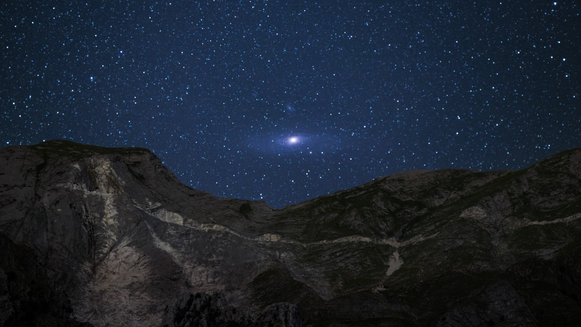 sky, galaxy, mountain range, stars, formation, view, tranquil scene, no people, landscape, NASA, scenics - nature, beauty in nature, astronomy, star, bottom, HD Wallpaper