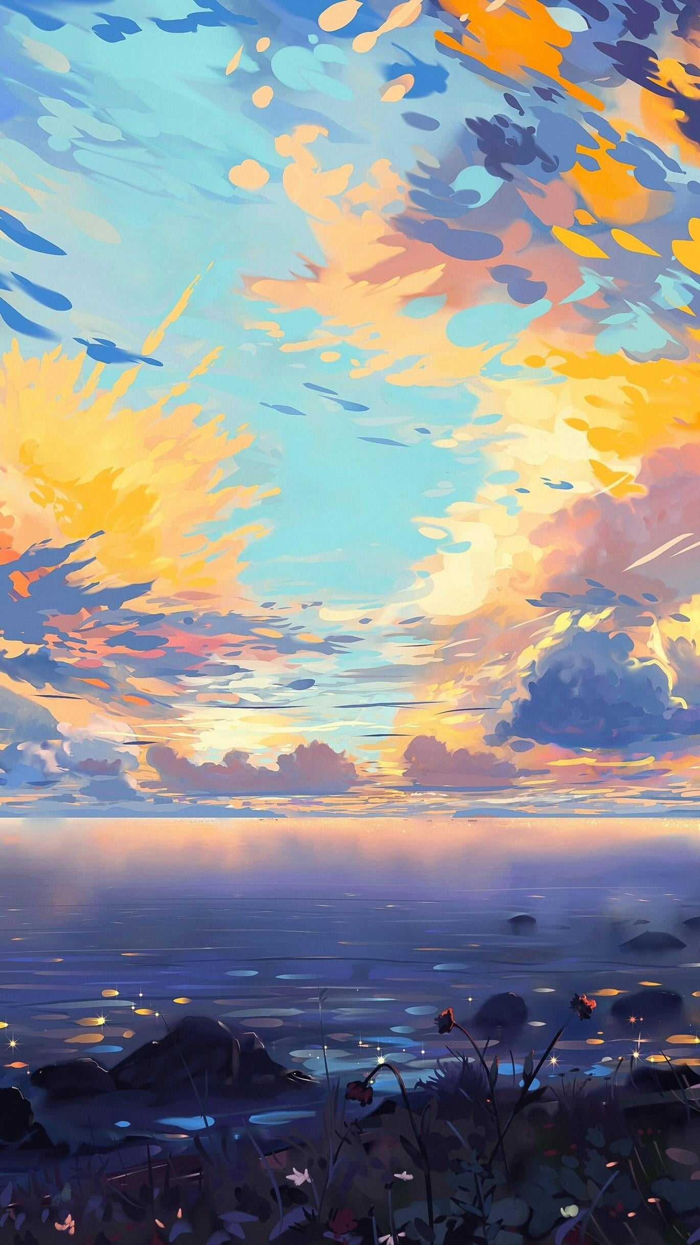 1080P, natural scenery, anime, Phone HD Wallpaper