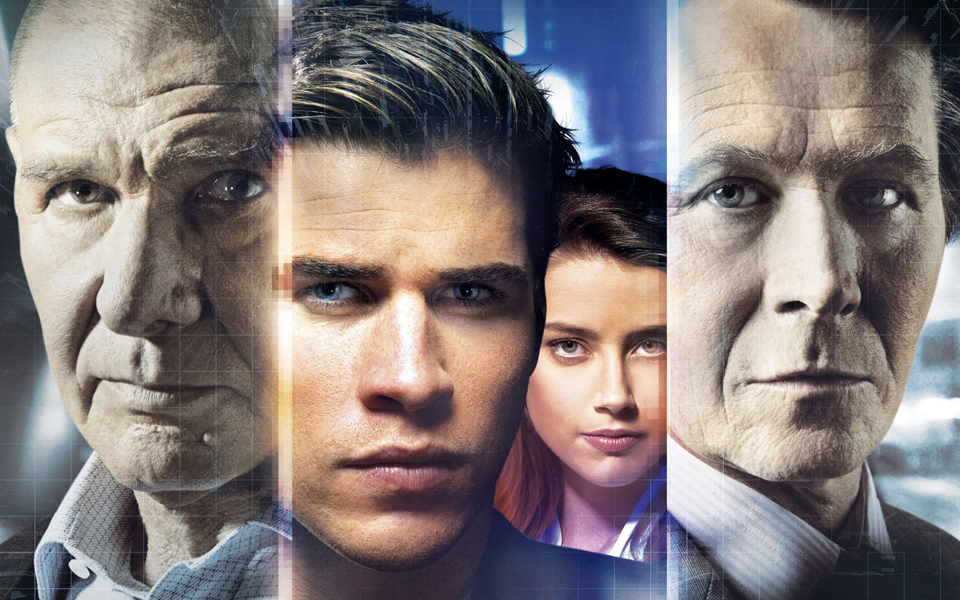 Harrison Ford, actors, Liam Hemsworth, Paranoia, 1080P, face, Gary Oldman, Amber Heard, poster, Thriller, HD Wallpaper