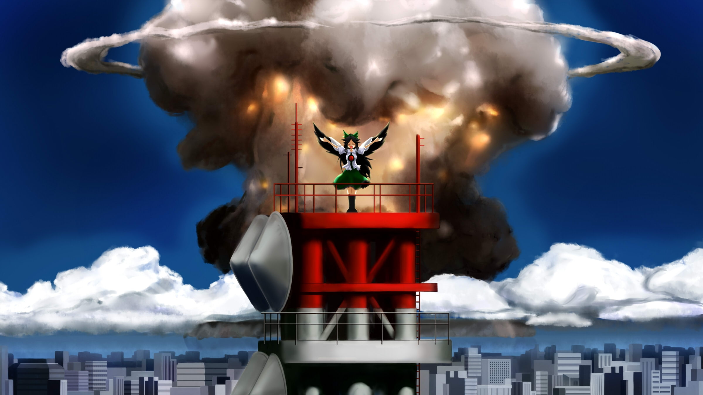 1080P, hd, agent, paranoia, Touhou, video, games, utsuho, reiuji, art, Video Games, HD Wallpaper