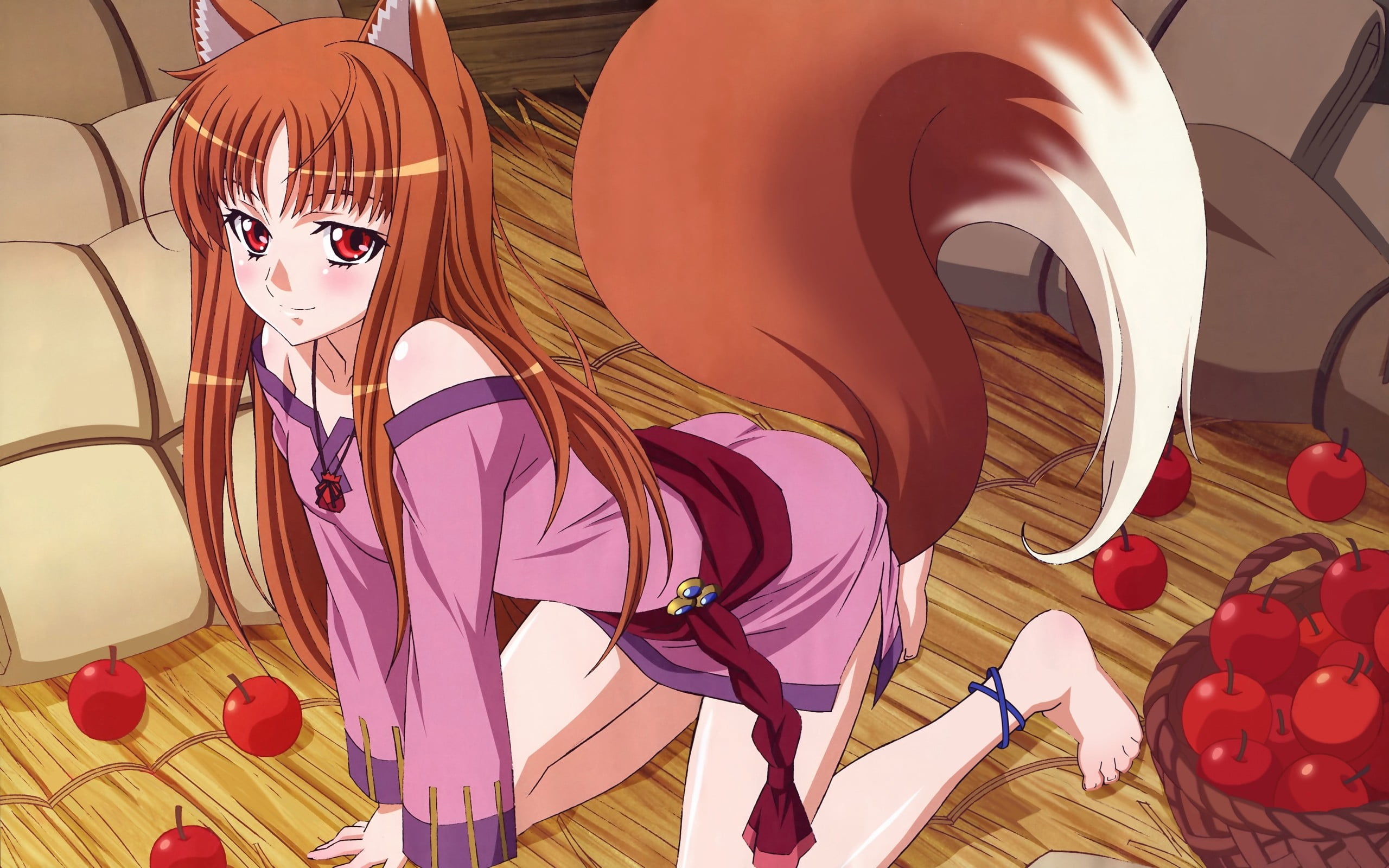 Okamimimi, shopping, anime girls, mannequin, Spice and Wolf, creativity, Holo, illuminated, red, female likeness, human representation, indoors, multi colored, HD Wallpaper