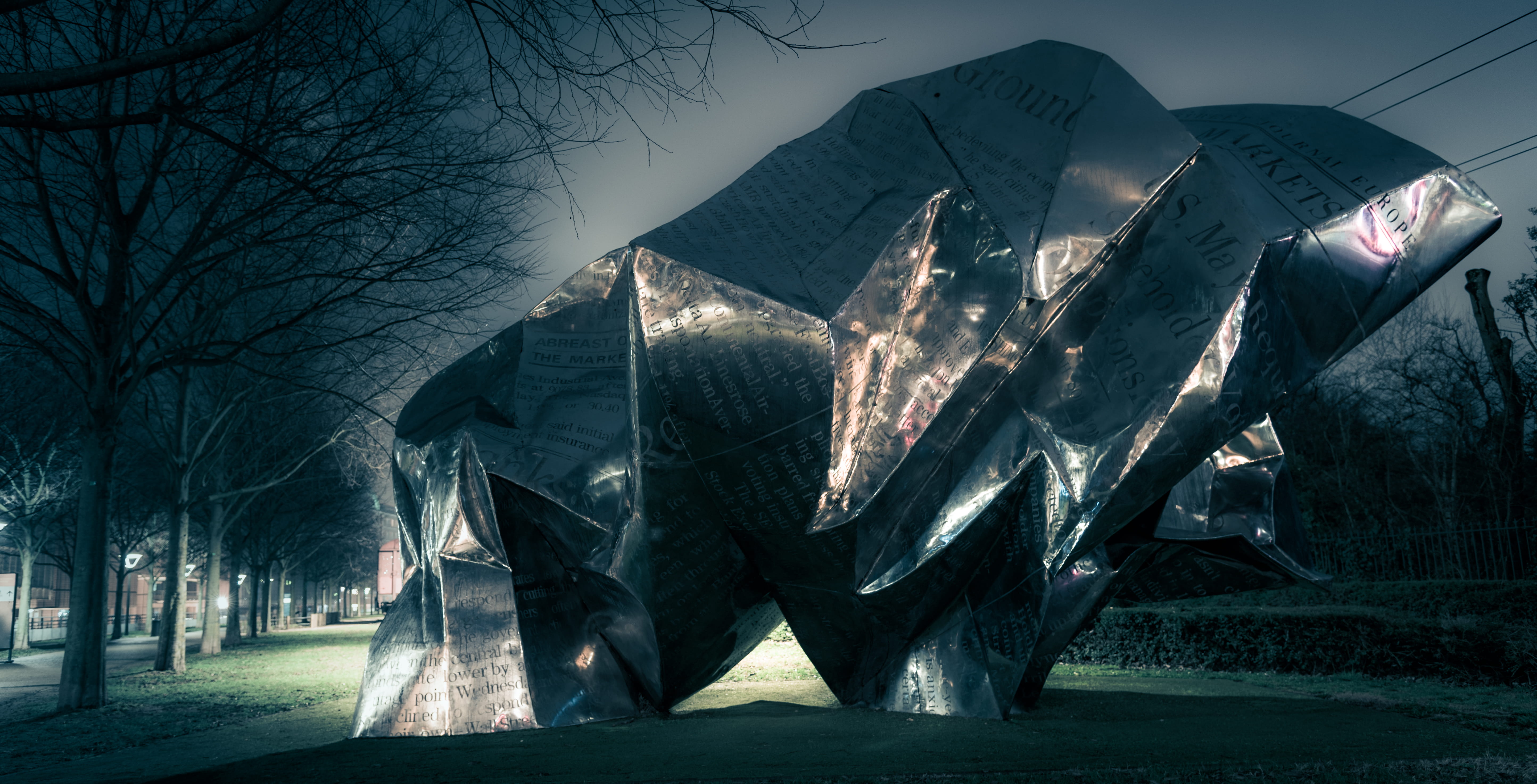 onlylyon, glowing, building, wang du, architecture, 5K, monlyon, street, musee, art, musee art contemporain, digital composite, built structure, bare tree, HD Wallpaper