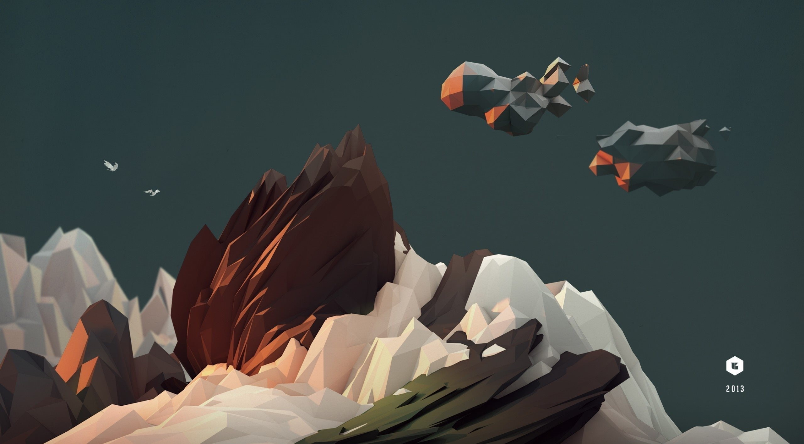 copy space, low angle view, crumpled paper ball, rock, sky, mid-air, motion, nature, large group of objects, illustration, Mountains, day, Aero, Vector Art, HD Wallpaper