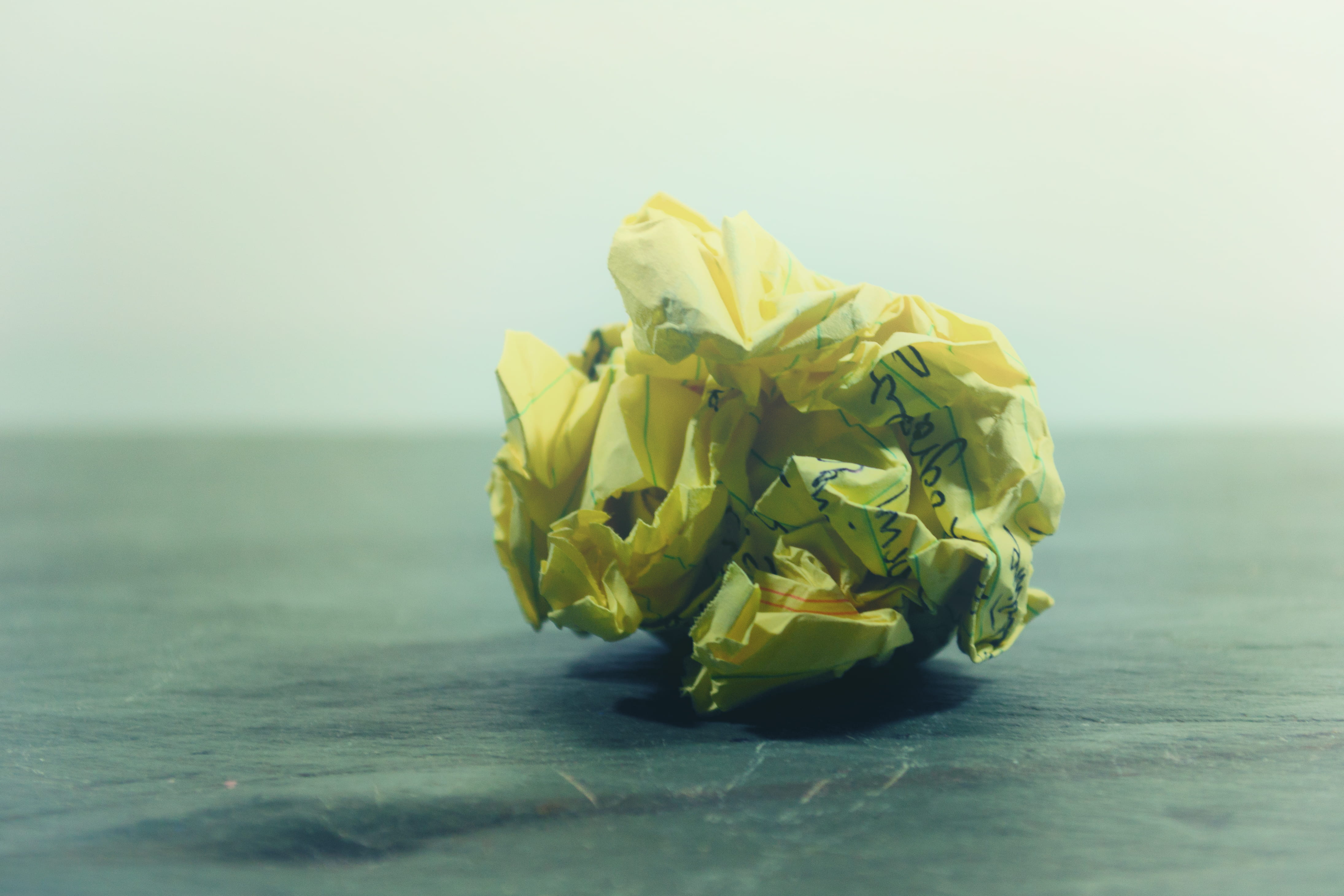 wilted plant, trash, beauty in nature, day, yellow, green color, still life, food and drink, panel, crumpled paper, 4K, studio shot, nature, gray, paper, HD Wallpaper