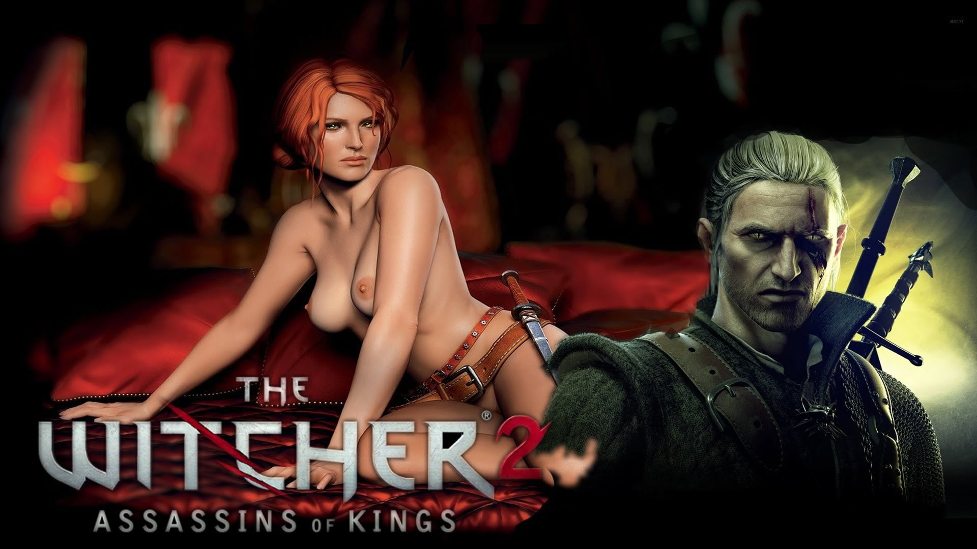 beautiful woman, night, young adult, beauty, music, red, women, sitting, arts culture and entertainment, beautiful people, nightlife, nightclub, The Witcher 2: Assassins of Kings, HD Wallpaper
