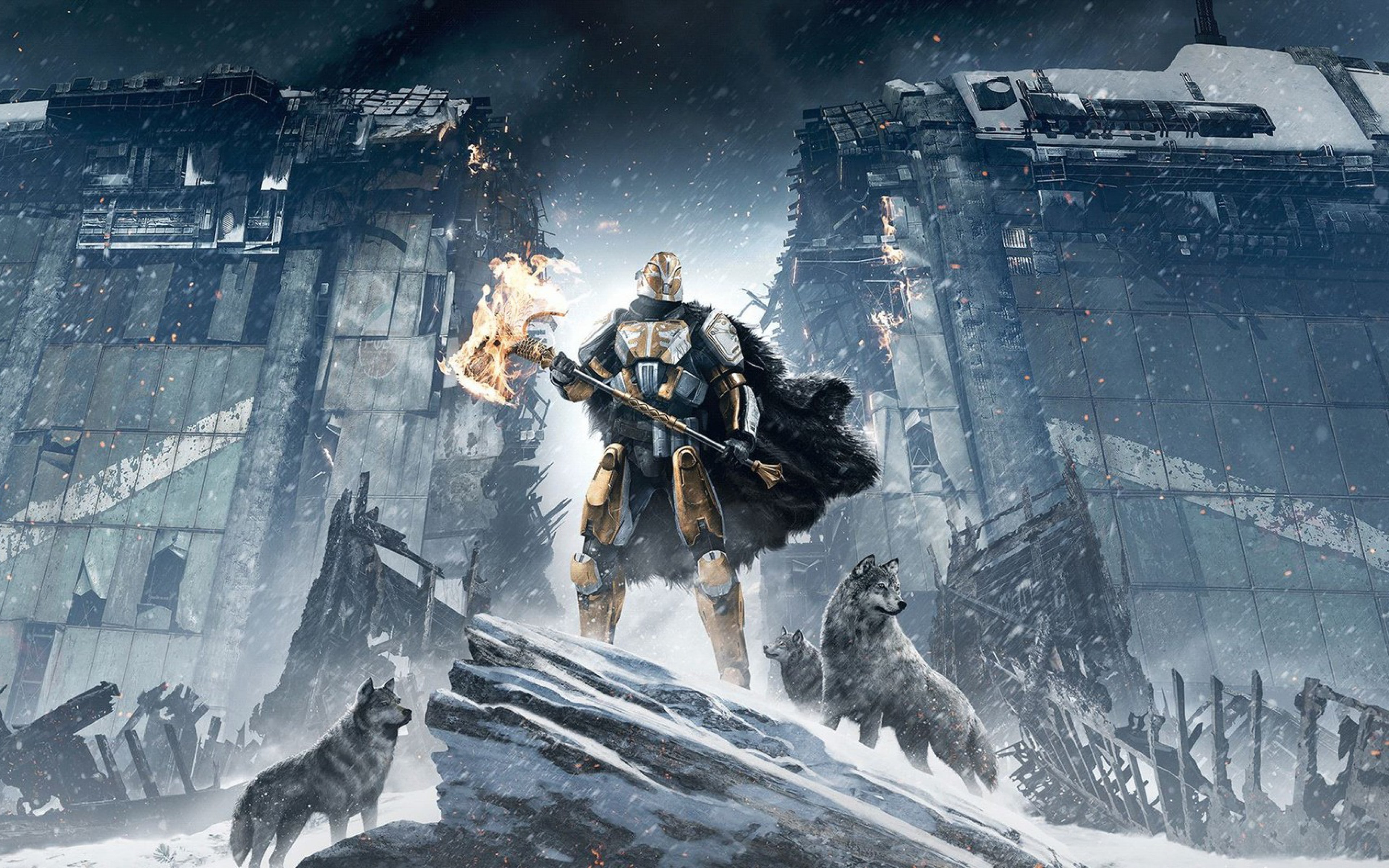 destiny, download 3840x2400 destiny, Wolves, character, rise of iron backgrounds, 4K, HD Wallpaper